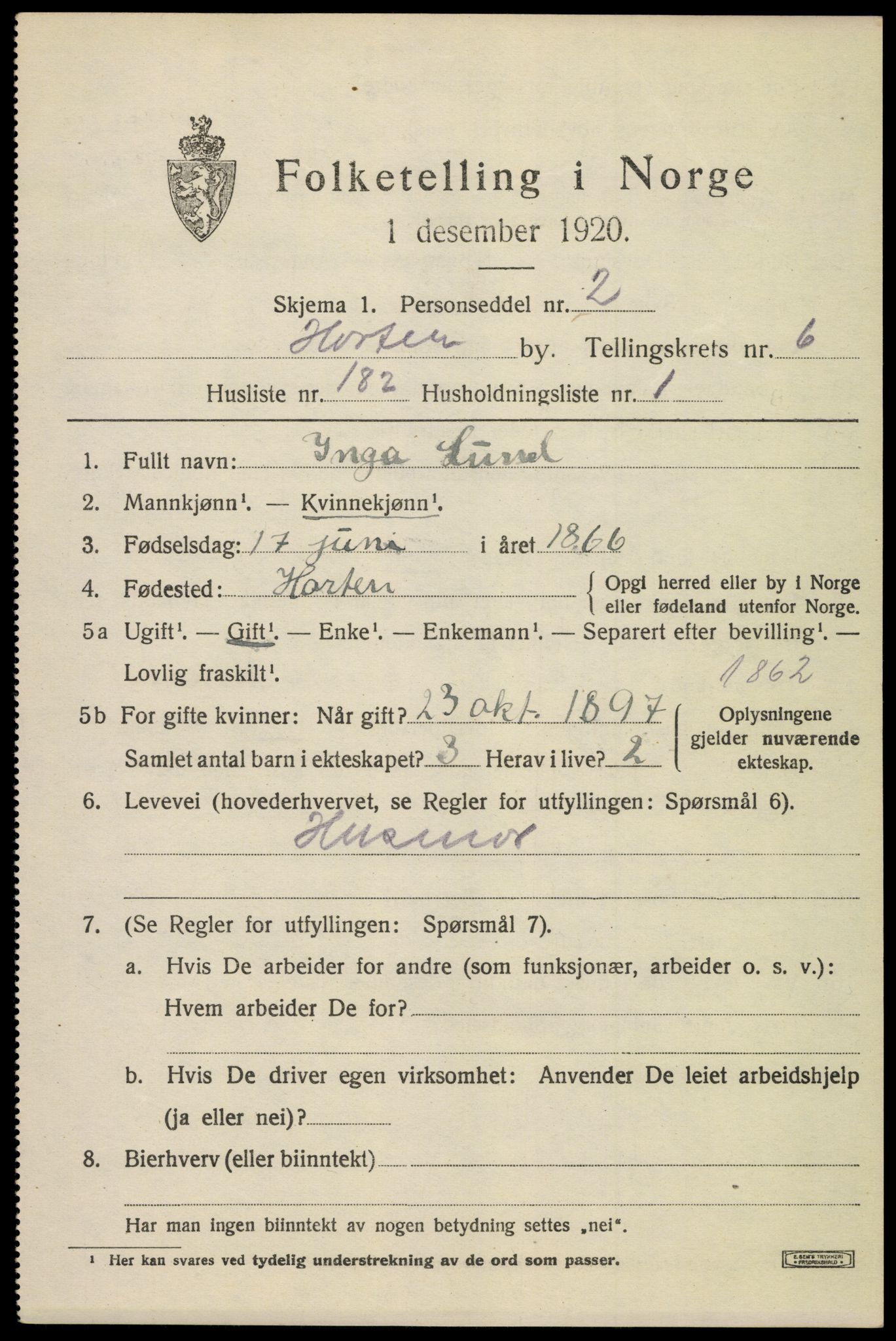 SAKO, Folketelling 1920 for 0703 Horten kjøpstad, 1920, s. 25471