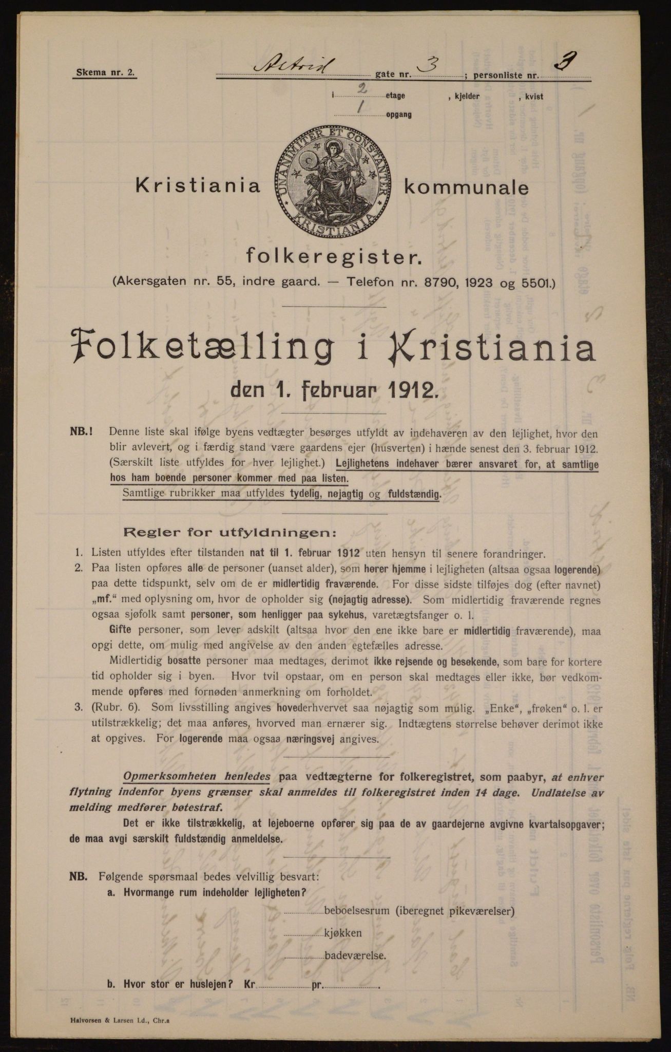 OBA, Kommunal folketelling 1.2.1912 for Kristiania, 1912, s. 17013