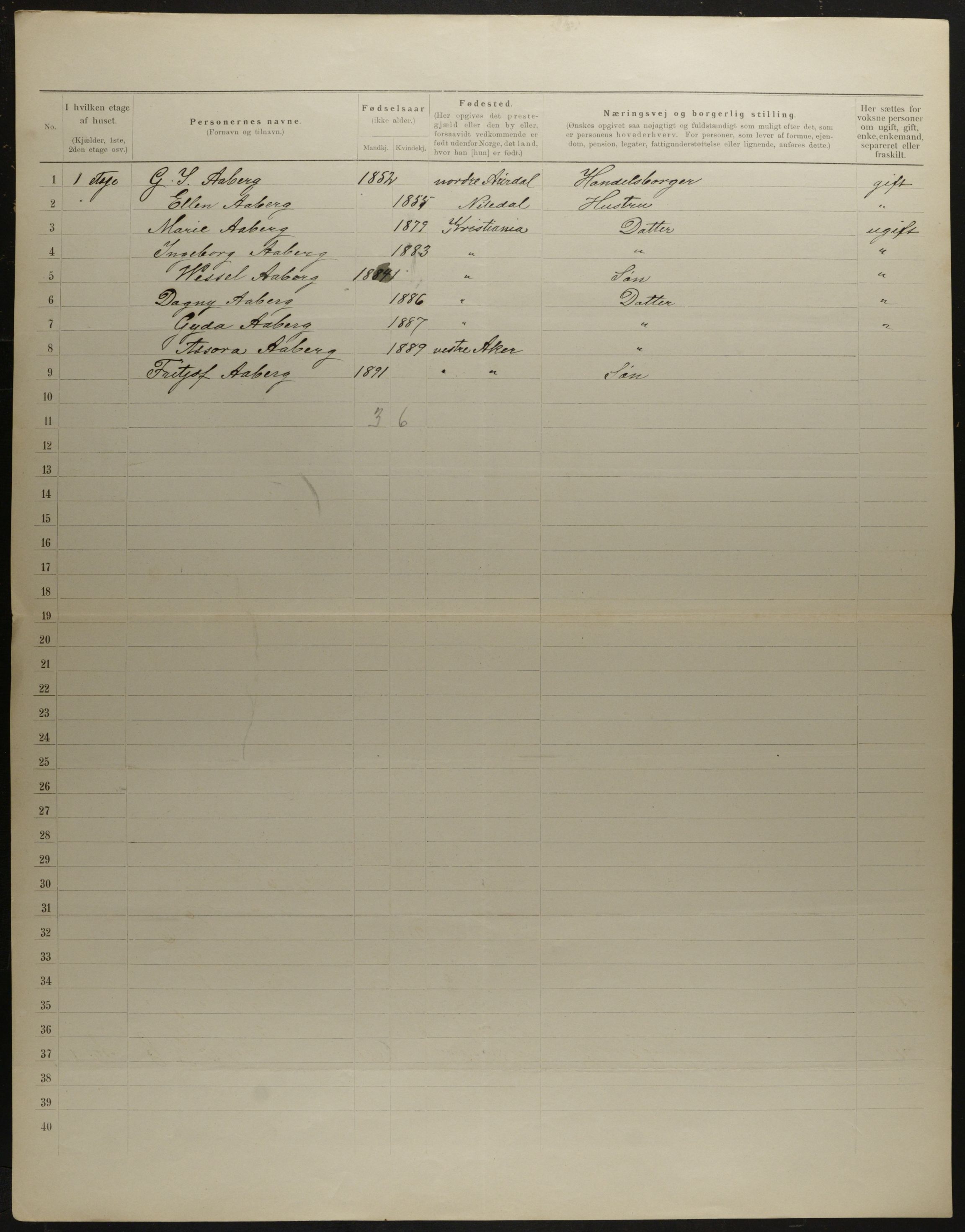 OBA, Kommunal folketelling 31.12.1901 for Kristiania kjøpstad, 1901, s. 10956
