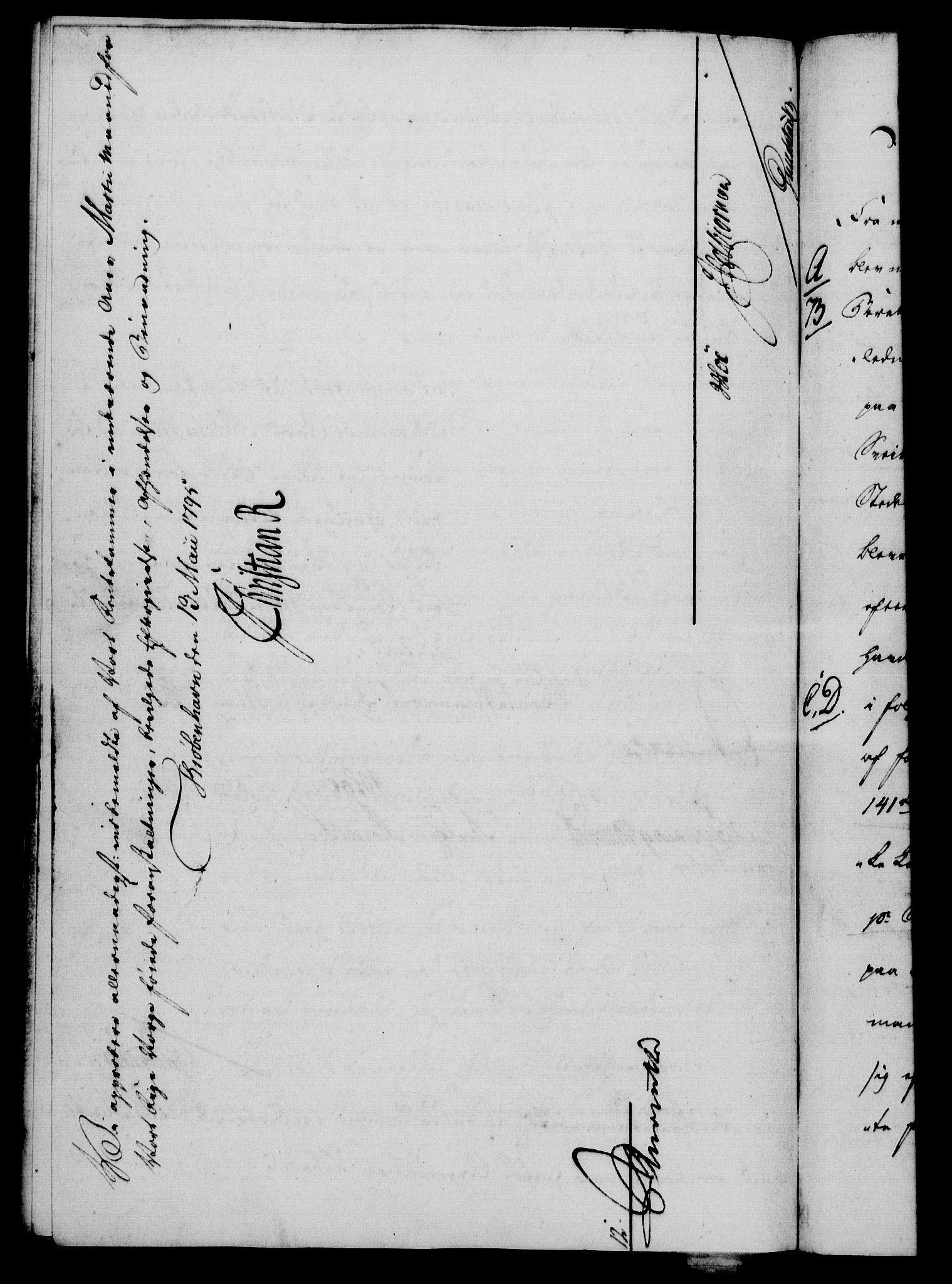 Rentekammeret, Kammerkanselliet, RA/EA-3111/G/Gf/Gfa/L0077: Norsk relasjons- og resolusjonsprotokoll (merket RK 52.77), 1795, s. 258