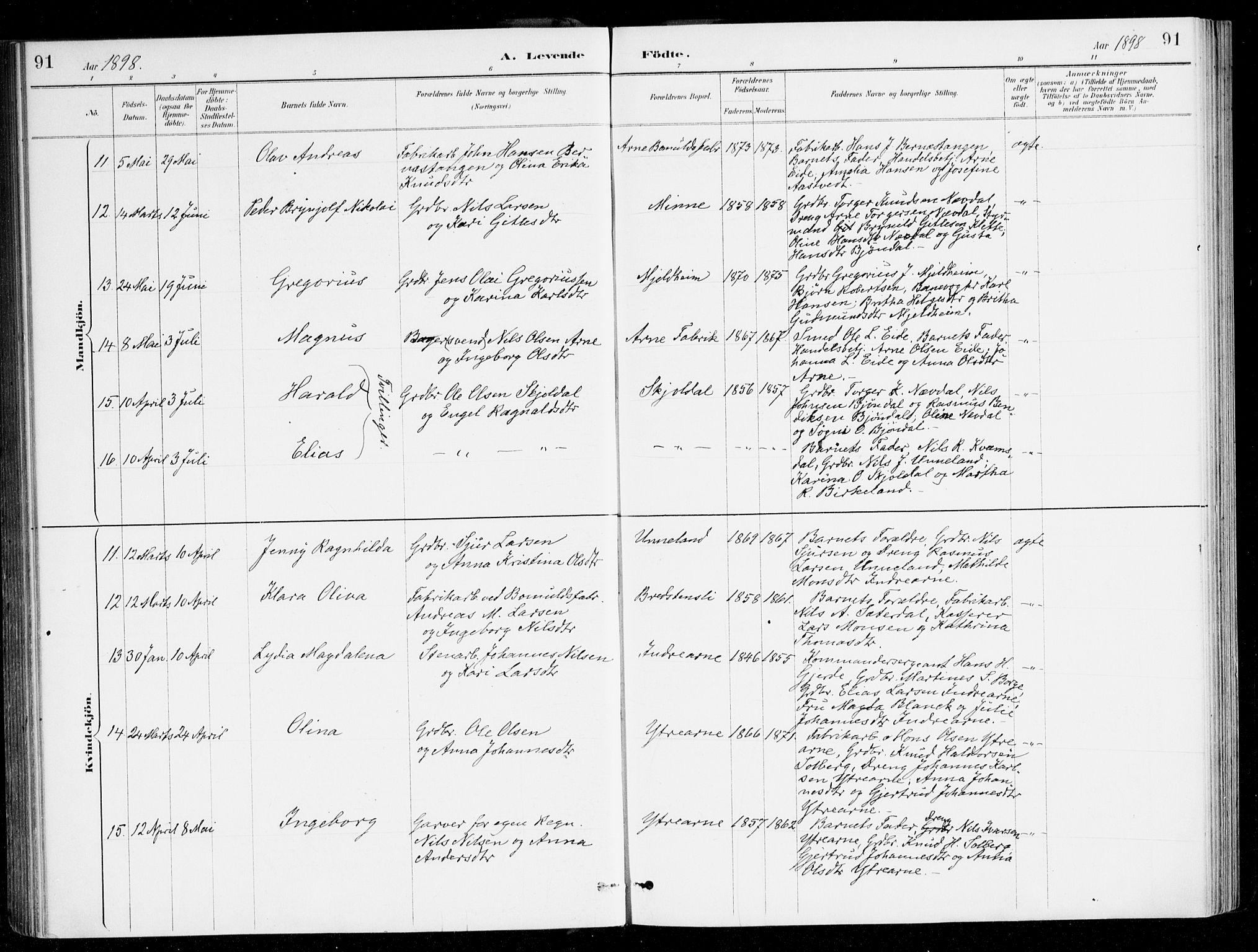 Haus sokneprestembete, AV/SAB-A-75601/H/Haa/Haad/L0001: Ministerialbok nr. D 1, 1887-1898, s. 91