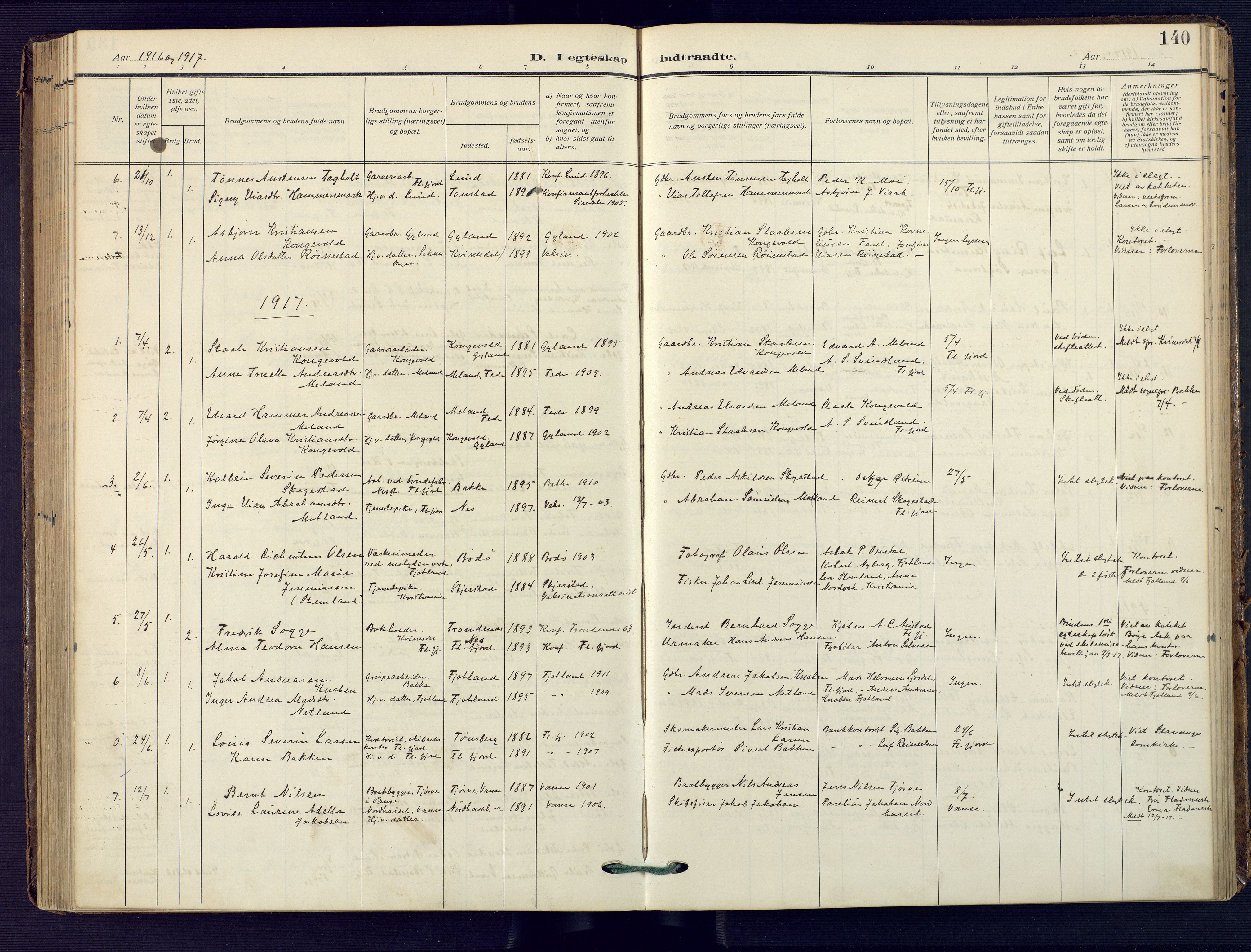 Flekkefjord sokneprestkontor, AV/SAK-1111-0012/F/Fa/Faa/L0003: Ministerialbok nr. A 3, 1913-1928, s. 140
