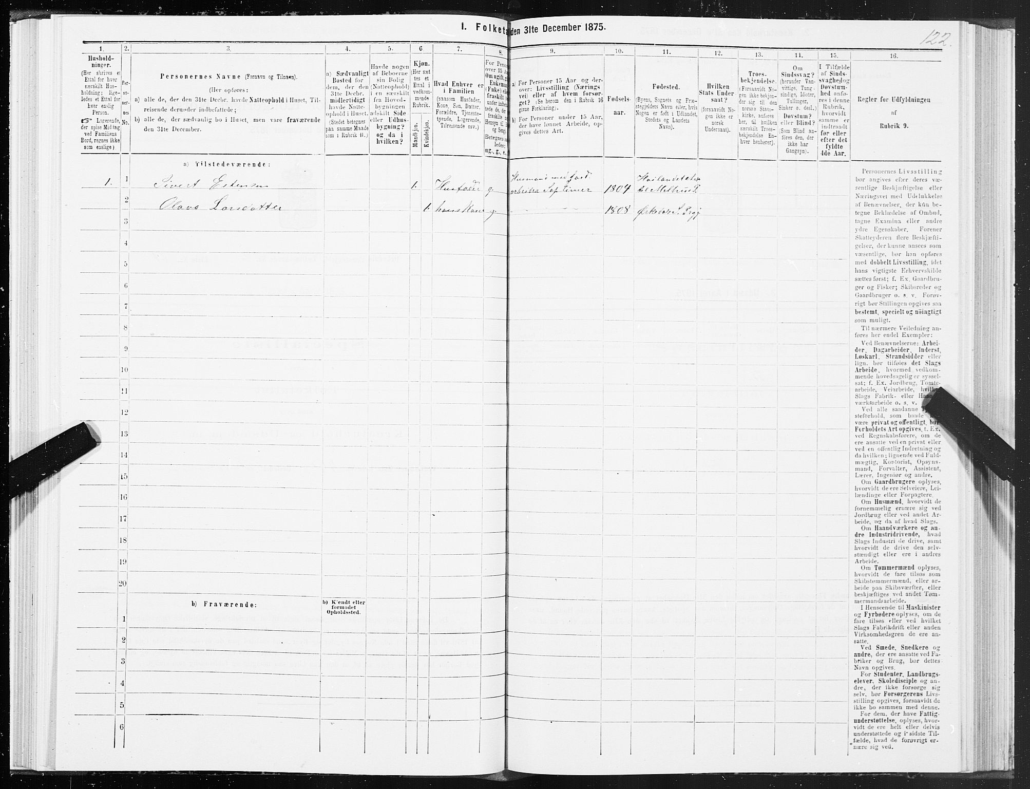 SAT, Folketelling 1875 for 1638P Orkdal prestegjeld, 1875, s. 2122