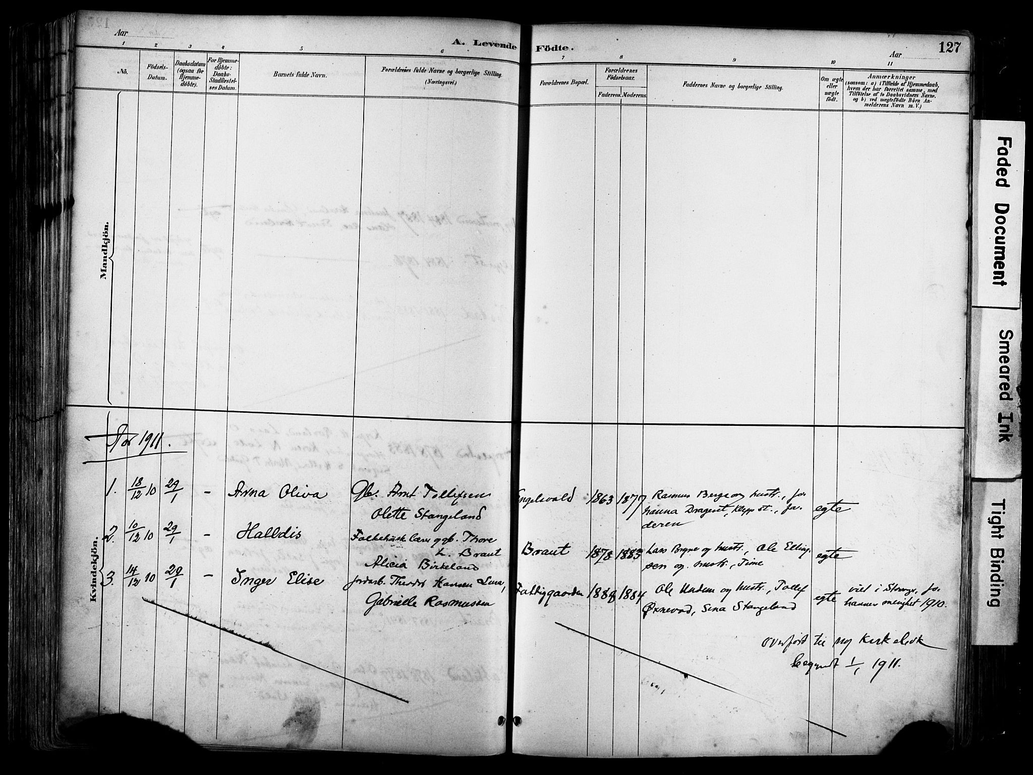 Klepp sokneprestkontor, AV/SAST-A-101803/001/3/30BA/L0009: Ministerialbok nr. A 7, 1886-1915, s. 127