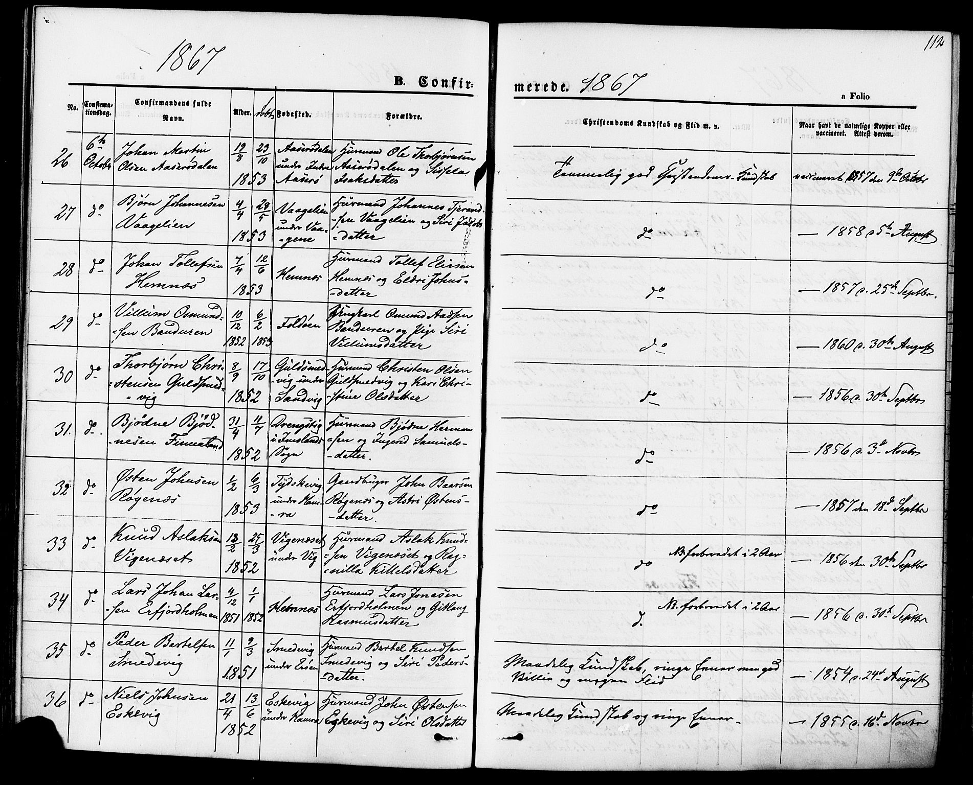 Jelsa sokneprestkontor, AV/SAST-A-101842/01/IV: Ministerialbok nr. A 8, 1867-1883, s. 112