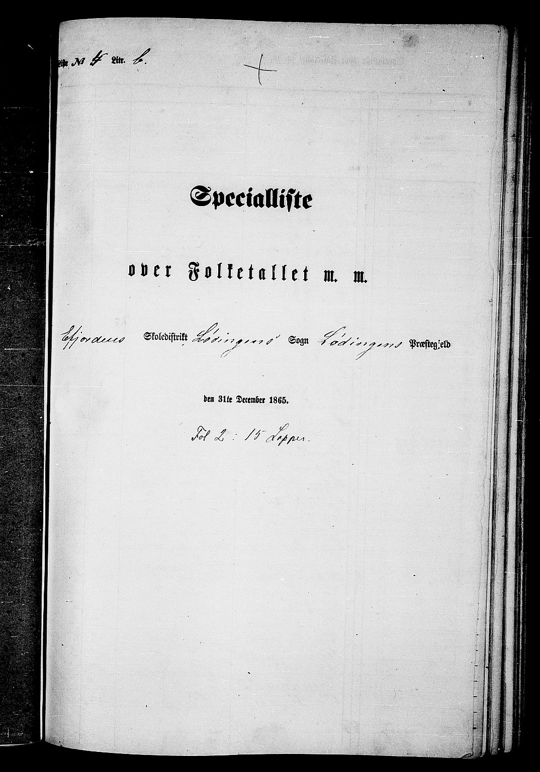 RA, Folketelling 1865 for 1851P Lødingen prestegjeld, 1865, s. 100