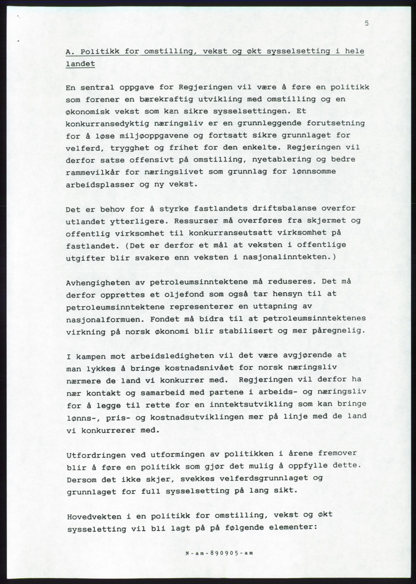 Forhandlingsmøtene 1989 mellom Høyre, KrF og Senterpartiet om dannelse av regjering, RA/PA-0697/A/L0001: Forhandlingsprotokoll med vedlegg, 1989, s. 456