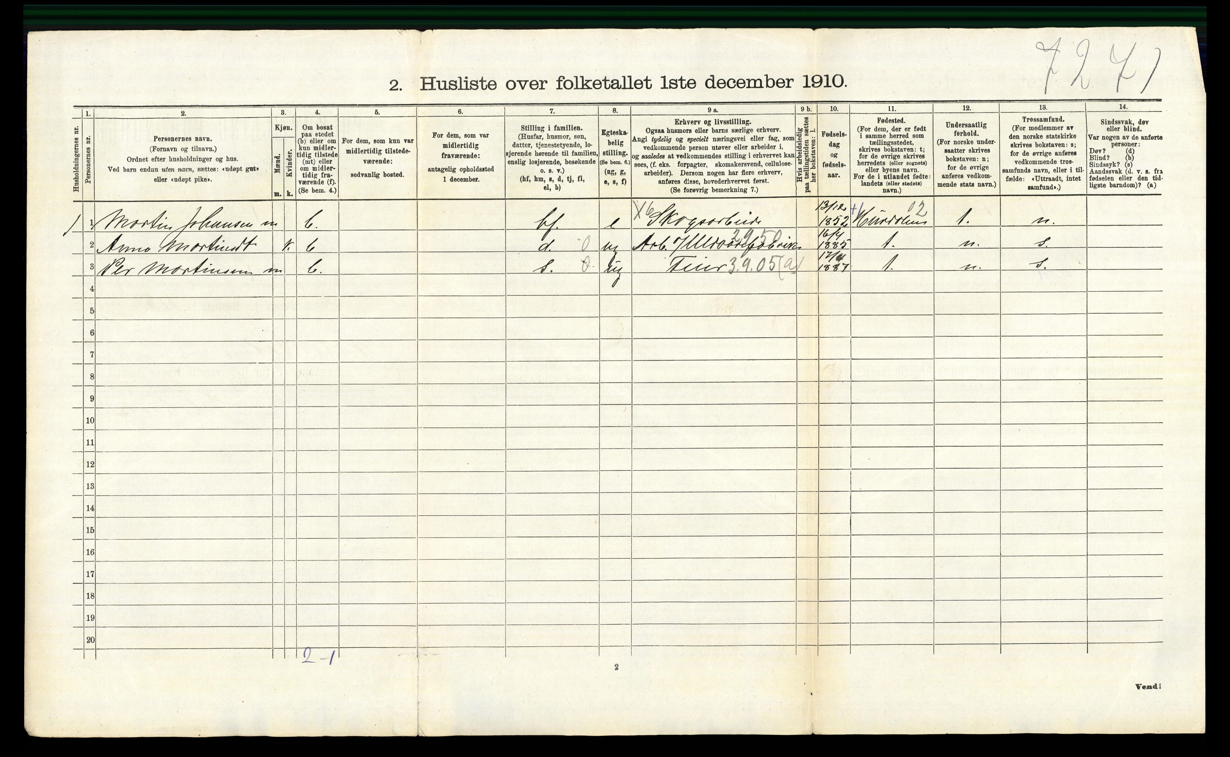 RA, Folketelling 1910 for 0528 Østre Toten herred, 1910, s. 1346