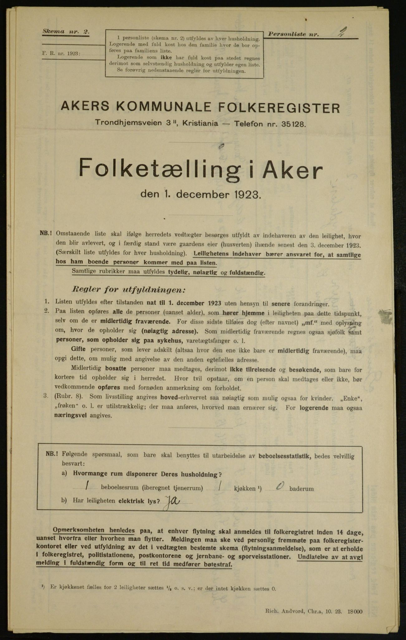 , Kommunal folketelling 1.12.1923 for Aker, 1923, s. 8683