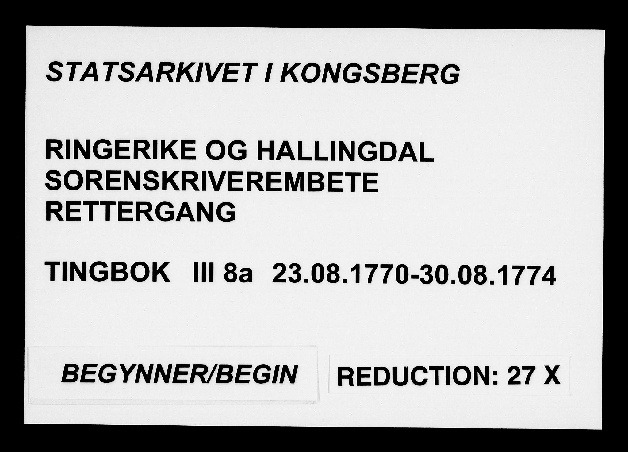 Ringerike og Hallingdal sorenskriveri, SAKO/A-81/F/Fa/Fac/L0008: Tingbok - Ringerike, 1770-1774
