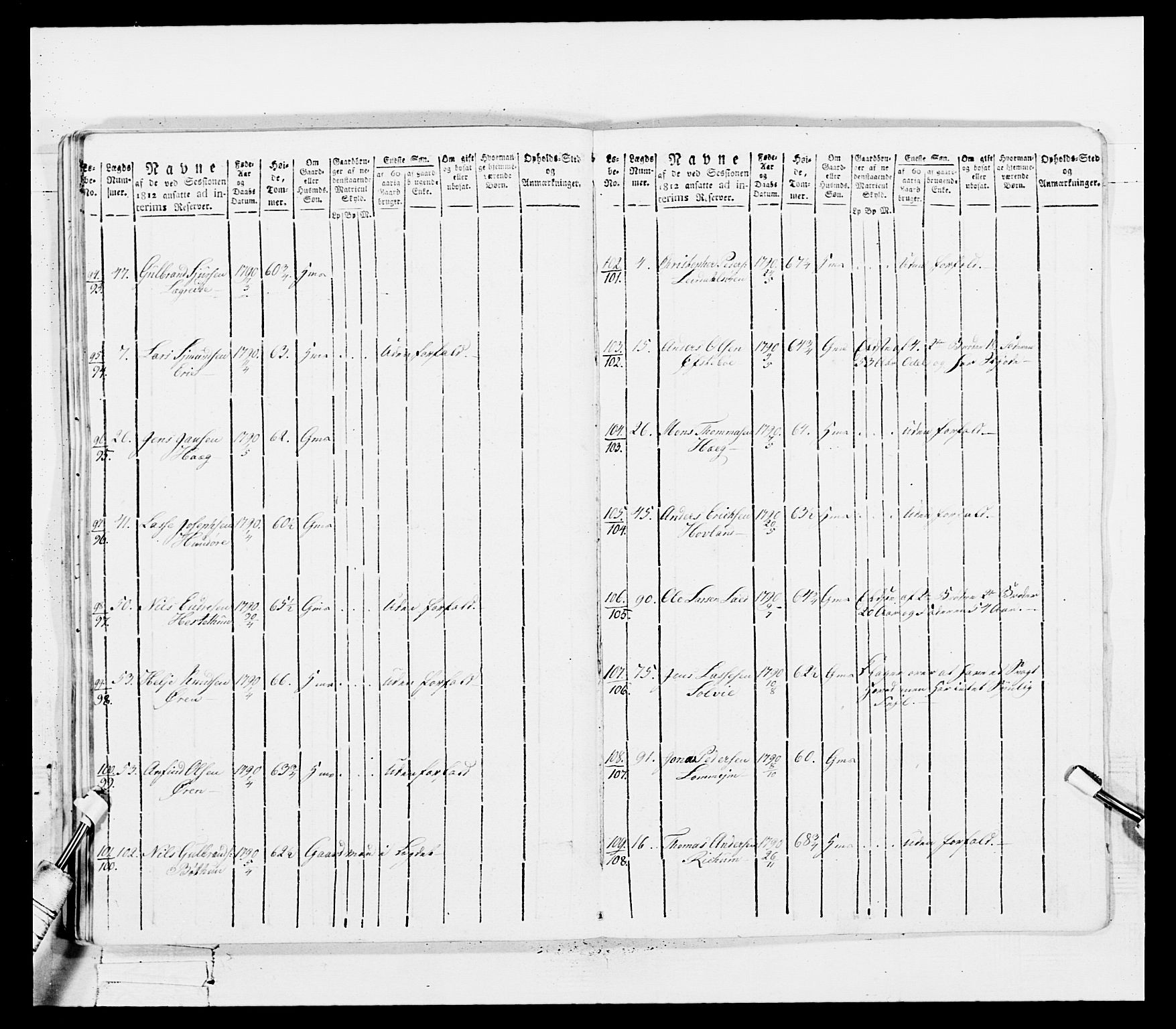 Generalitets- og kommissariatskollegiet, Det kongelige norske kommissariatskollegium, AV/RA-EA-5420/E/Eh/L0100: Bergenhusiske skarpskytterbataljon, 1812, s. 169