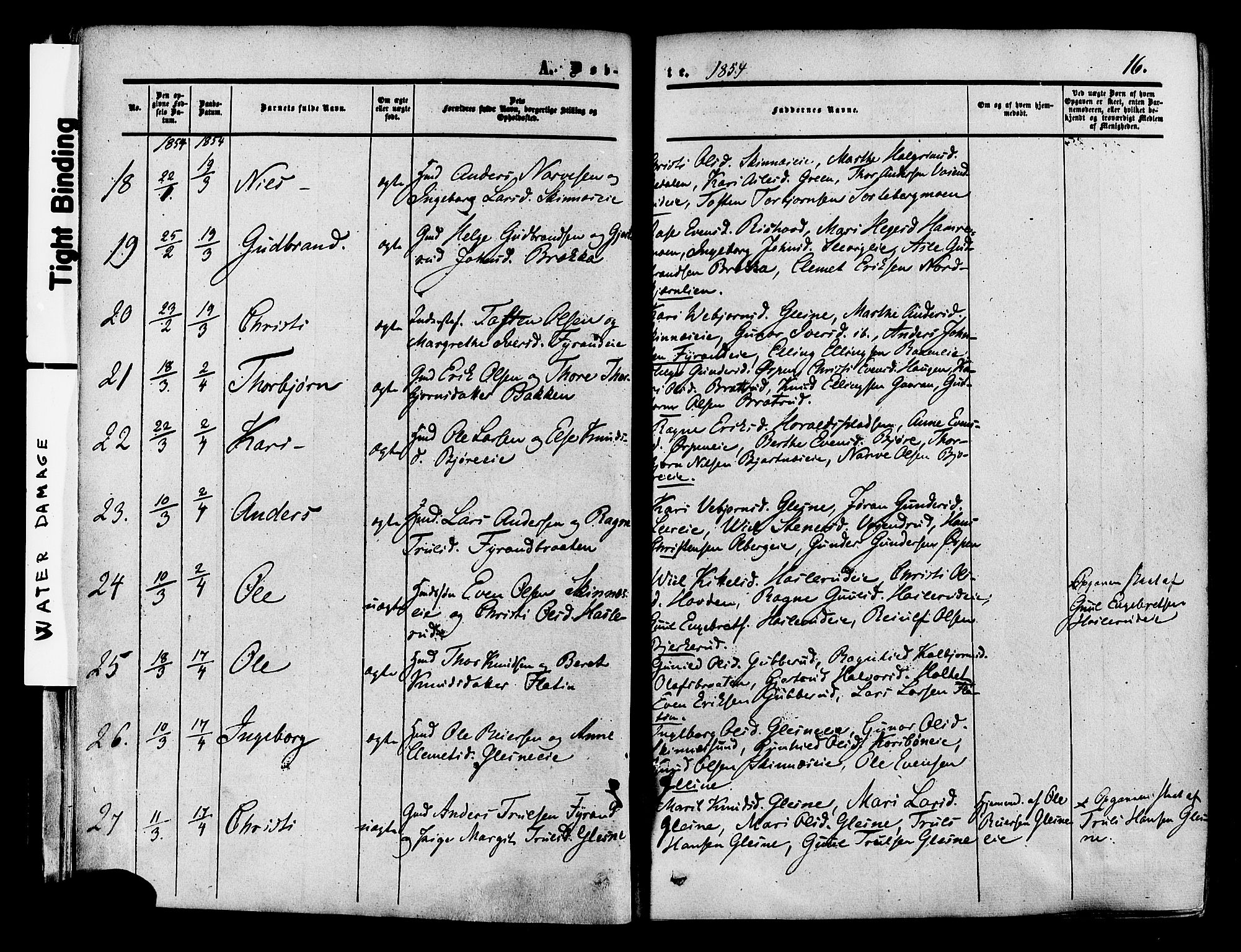 Krødsherad kirkebøker, AV/SAKO-A-19/F/Fa/L0003: Ministerialbok nr. 3, 1851-1872, s. 16