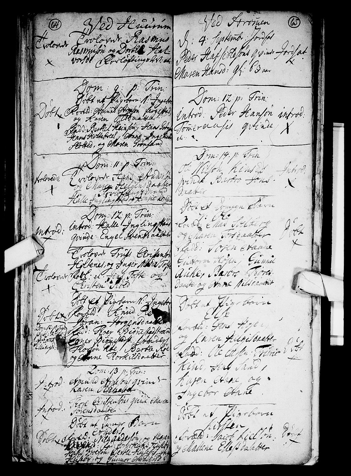 Hurum kirkebøker, AV/SAKO-A-229/F/Fa/L0005: Ministerialbok nr. 5, 1735-1739, s. 64-65