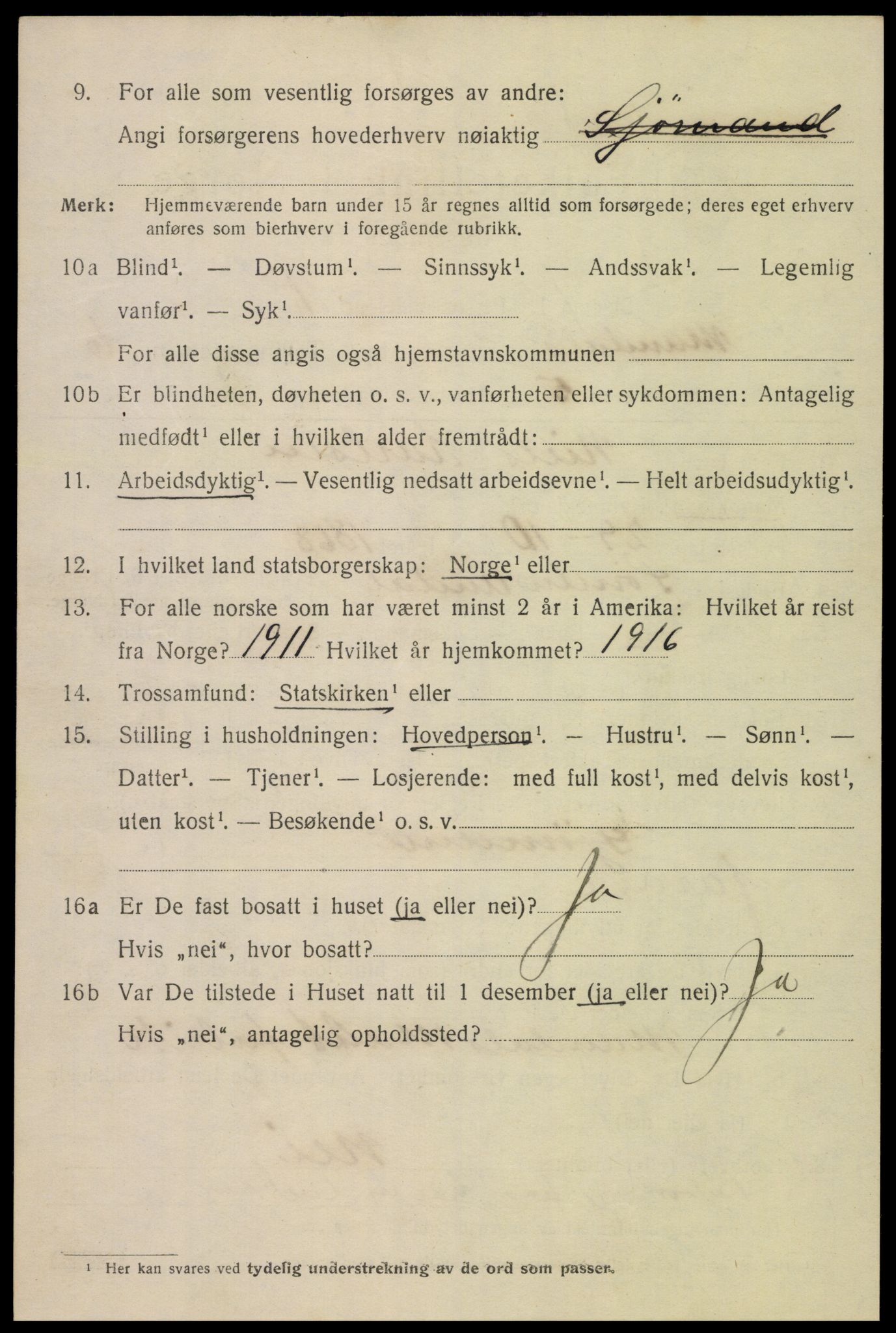 SAK, Folketelling 1920 for 1002 Mandal ladested, 1920, s. 9154