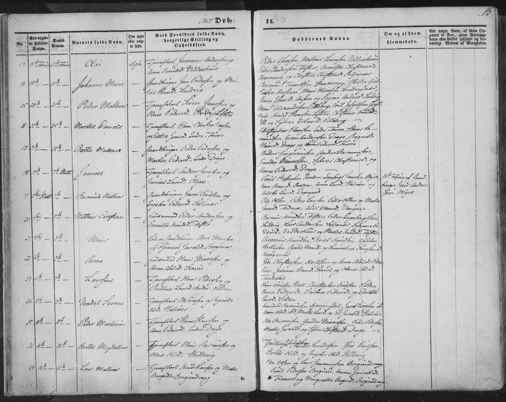 Selje sokneprestembete, AV/SAB-A-99938/H/Ha/Haa/Haaa: Ministerialbok nr. A 10, 1844-1858, s. 15