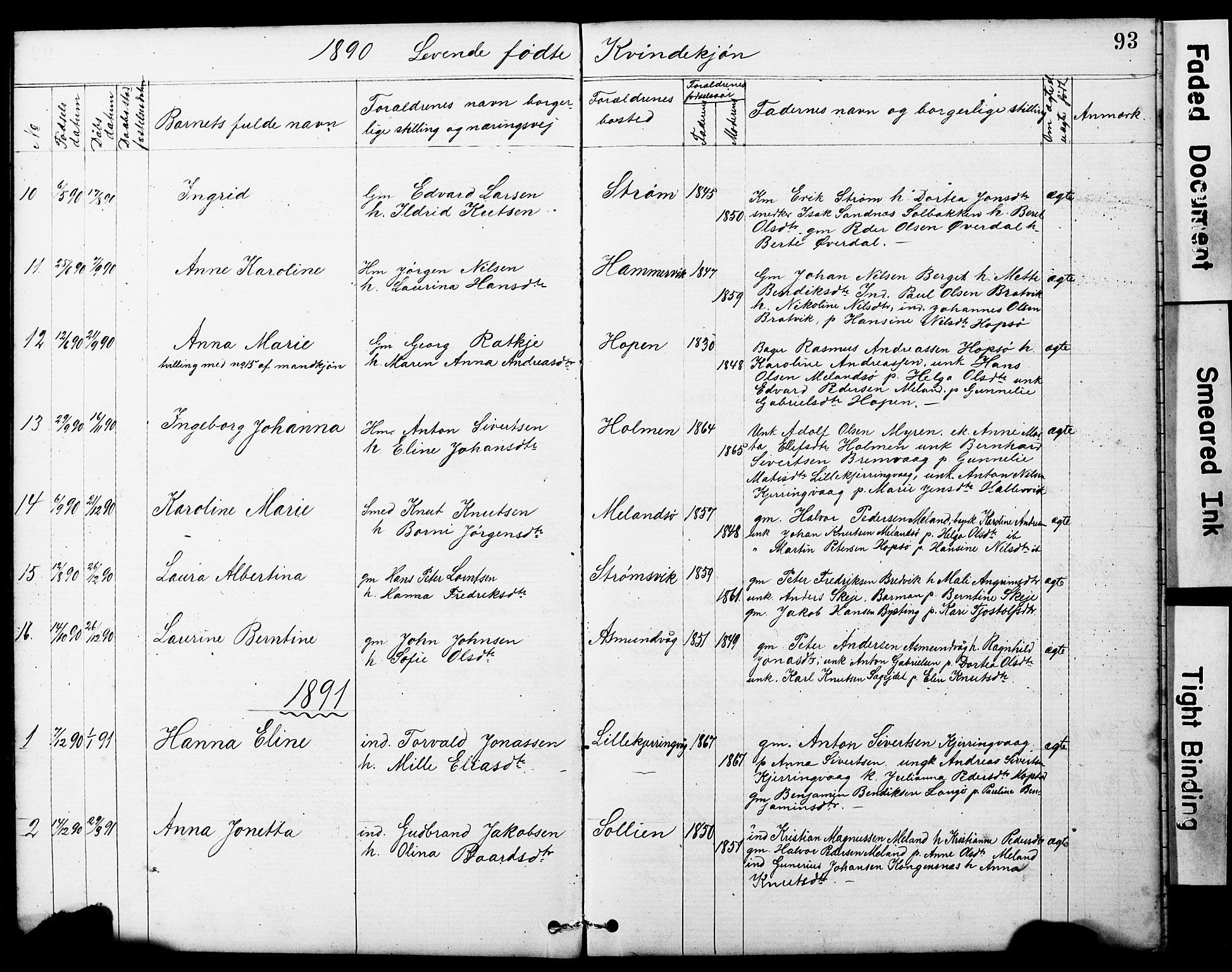 Ministerialprotokoller, klokkerbøker og fødselsregistre - Sør-Trøndelag, AV/SAT-A-1456/634/L0541: Klokkerbok nr. 634C03, 1874-1891, s. 93