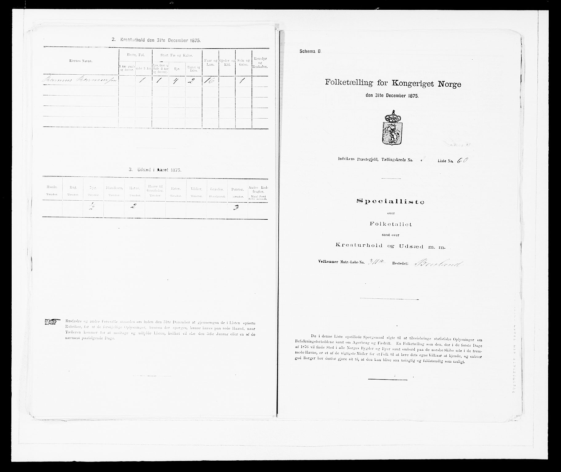 SAB, Folketelling 1875 for 1447P Innvik prestegjeld, 1875, s. 285