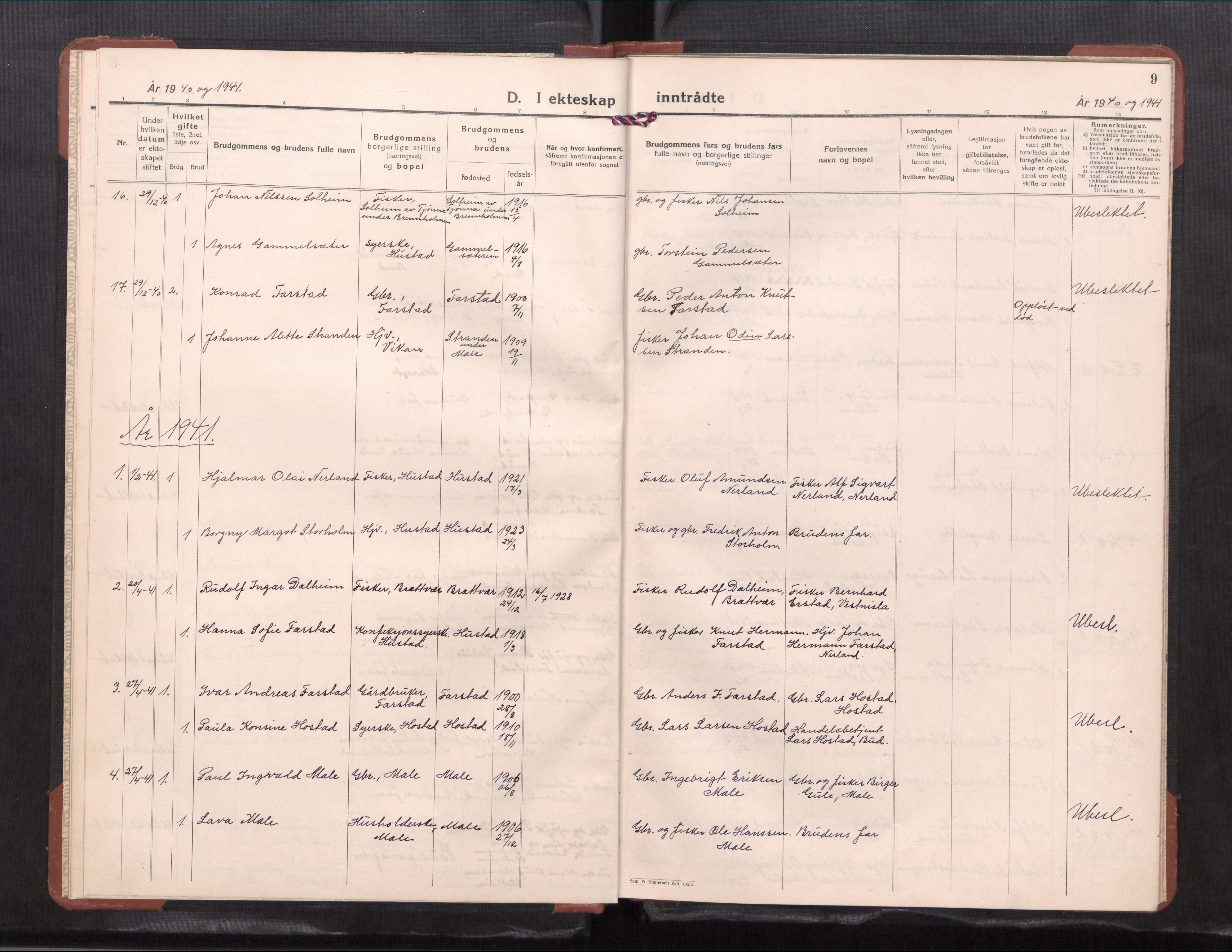 Ministerialprotokoller, klokkerbøker og fødselsregistre - Møre og Romsdal, AV/SAT-A-1454/567/L0787: Klokkerbok nr. 567---, 1939-1954, s. 9