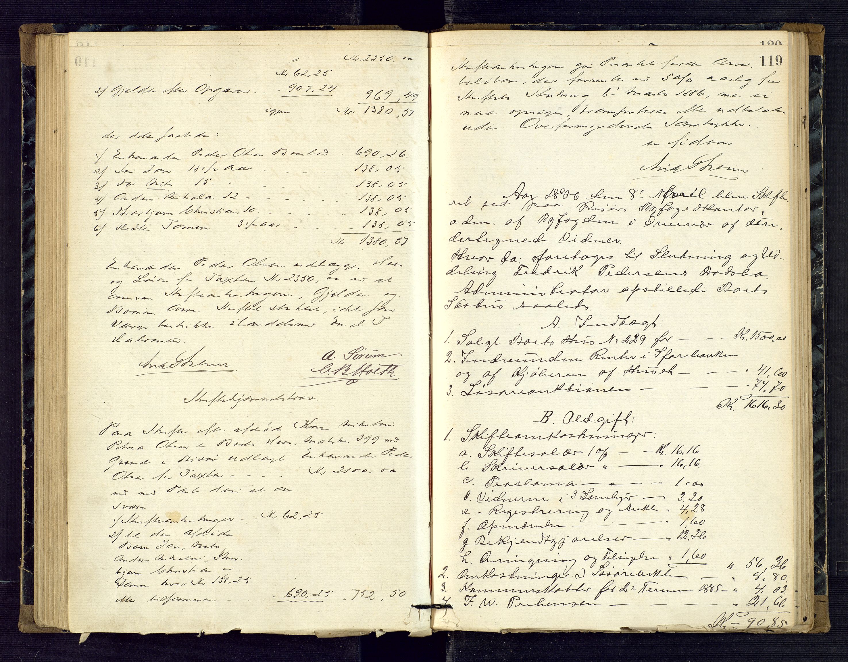 Risør byfogd, AV/SAK-1222-0005/H/Hc/L0004: Skifteprotokoll nr. 3B, 1882-1886, s. 119