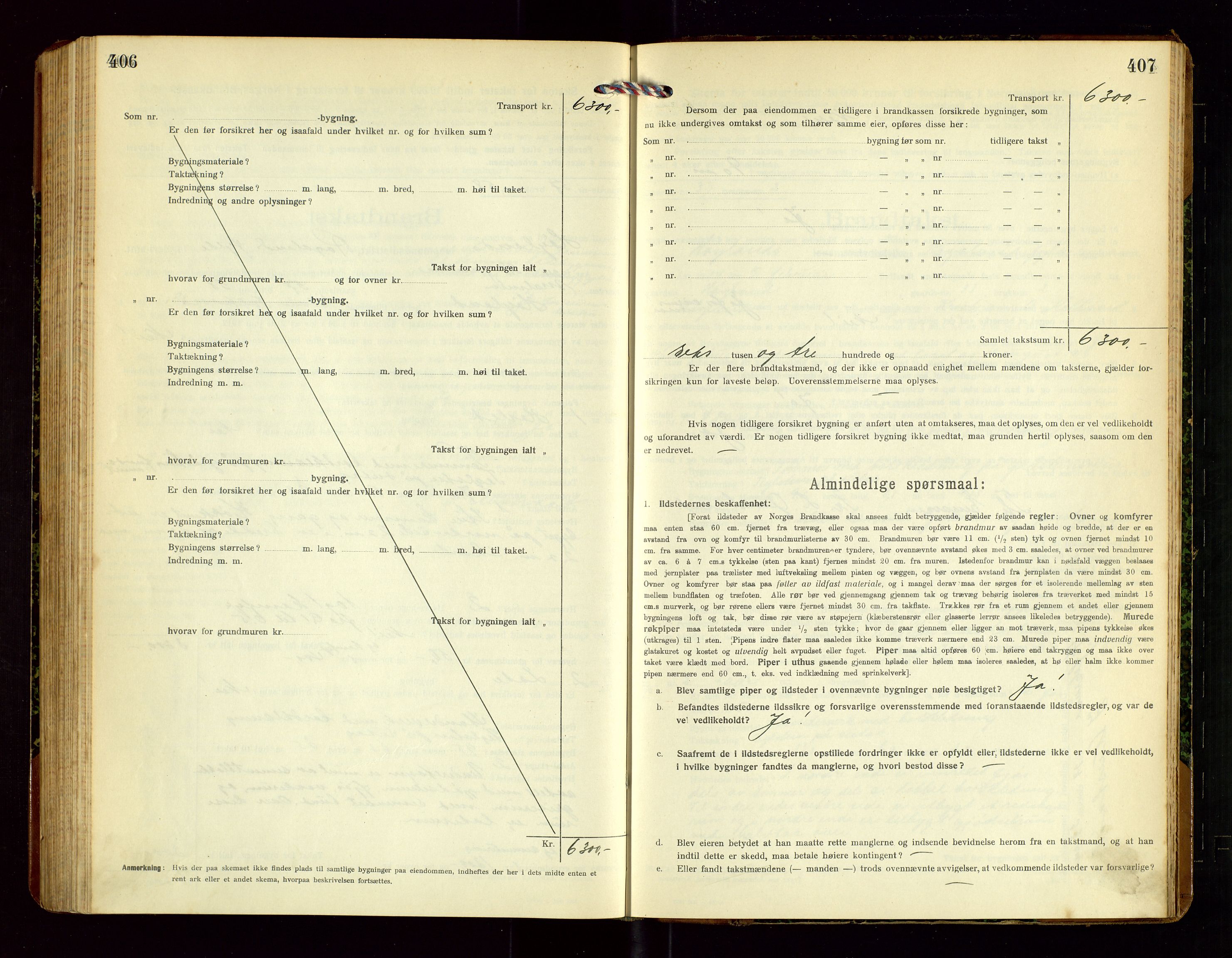 Høyland/Sandnes lensmannskontor, AV/SAST-A-100166/Gob/L0003: "Brandtakstprotokol", 1918-1924, s. 406-407