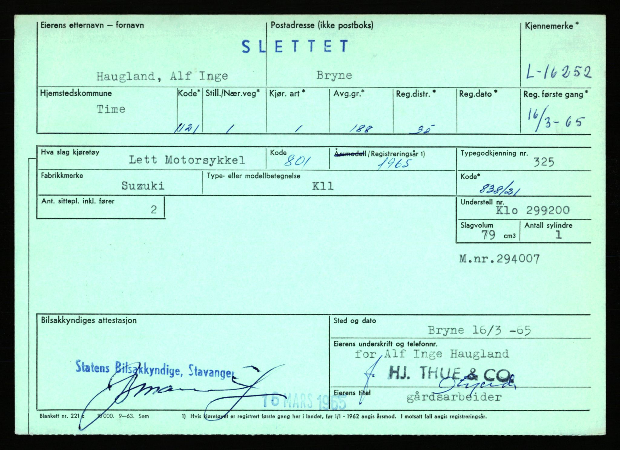 Stavanger trafikkstasjon, SAST/A-101942/0/F/L0029: L-15700 - L-16299, 1930-1971, s. 1813