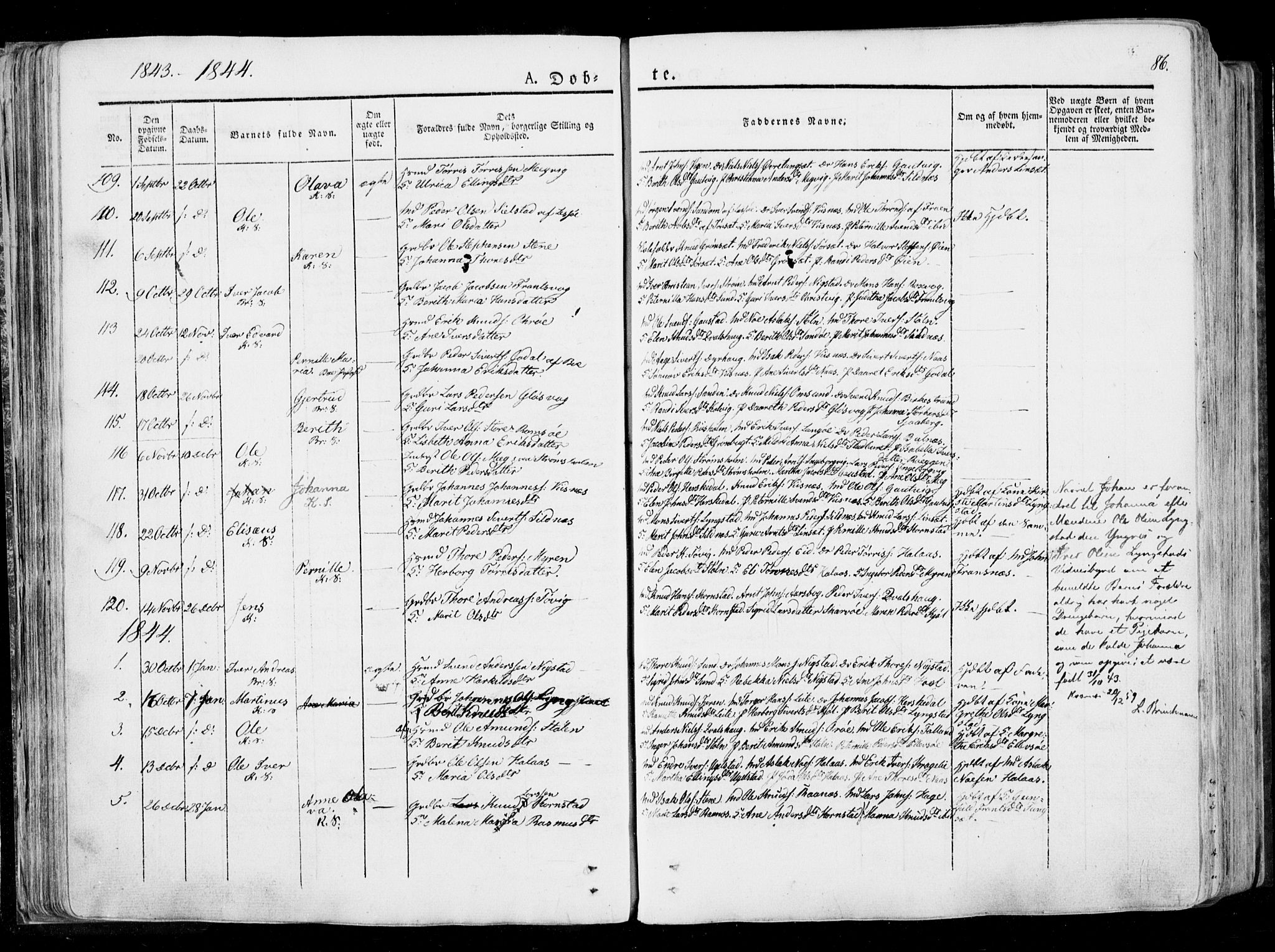 Ministerialprotokoller, klokkerbøker og fødselsregistre - Møre og Romsdal, SAT/A-1454/568/L0803: Ministerialbok nr. 568A10, 1830-1853, s. 86