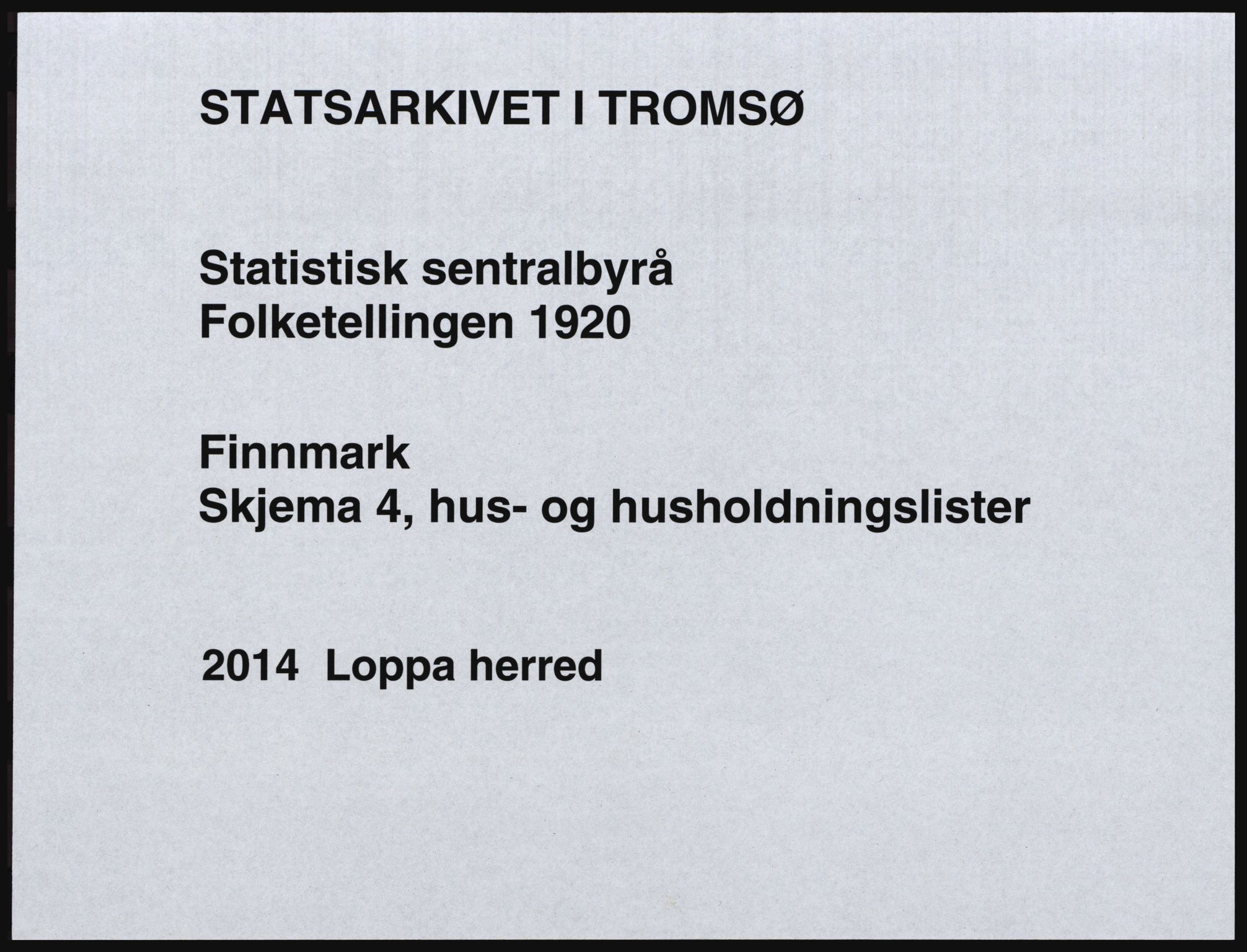 SATØ, Folketelling 1920 for 2014 Loppa herred, 1920, s. 30