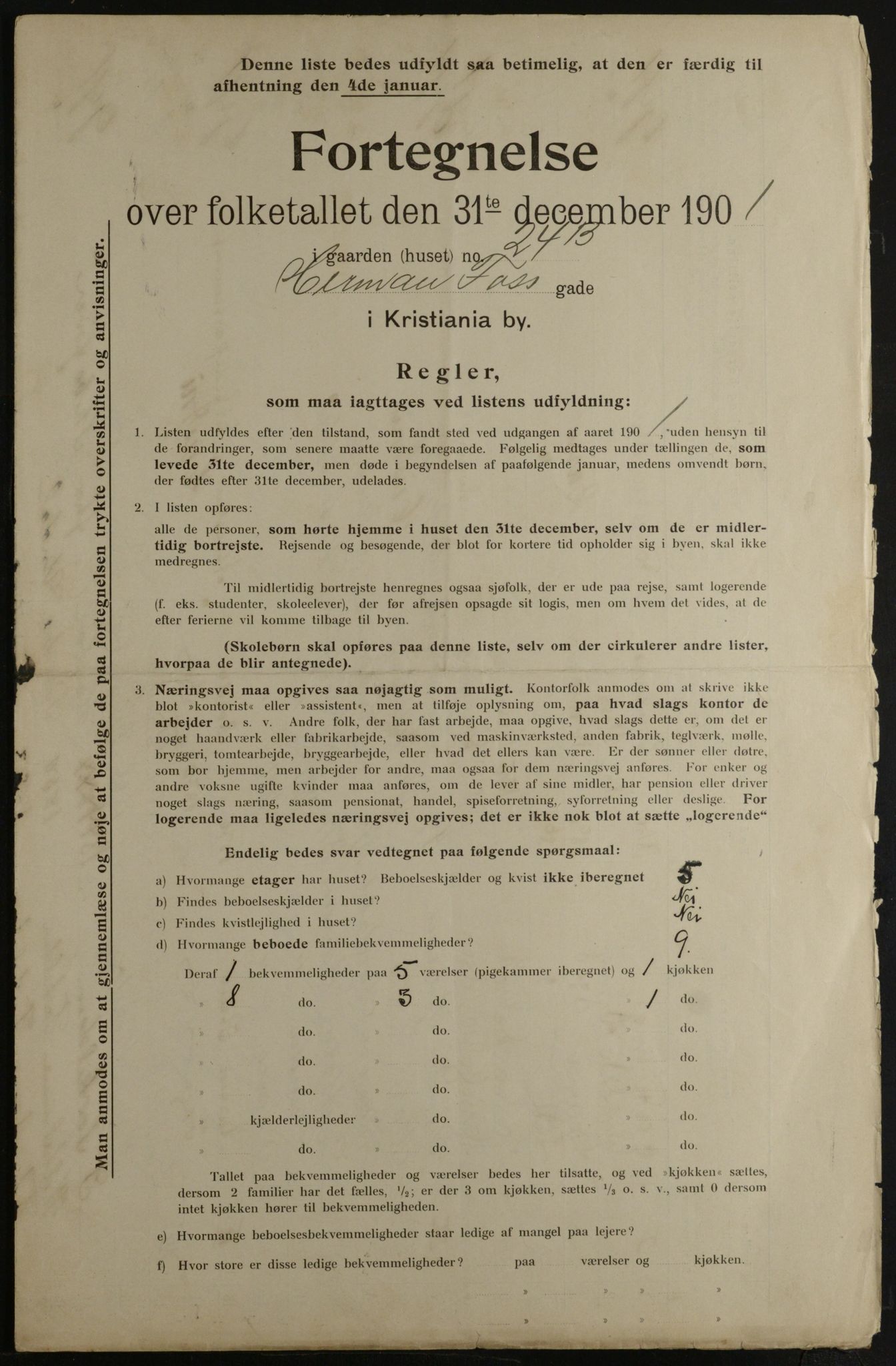 OBA, Kommunal folketelling 31.12.1901 for Kristiania kjøpstad, 1901, s. 6184