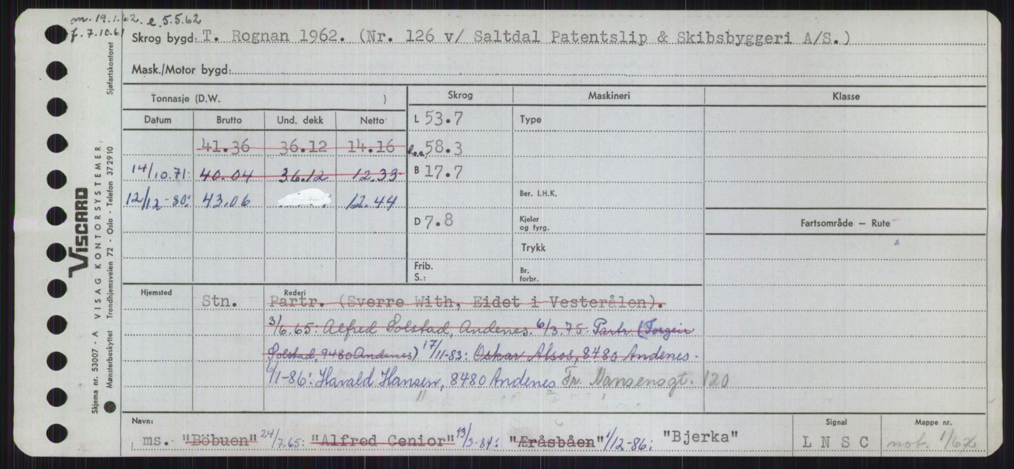 Sjøfartsdirektoratet med forløpere, Skipsmålingen, AV/RA-S-1627/H/Ha/L0001/0001: Fartøy, A-Eig / Fartøy A-Bjøn, s. 949