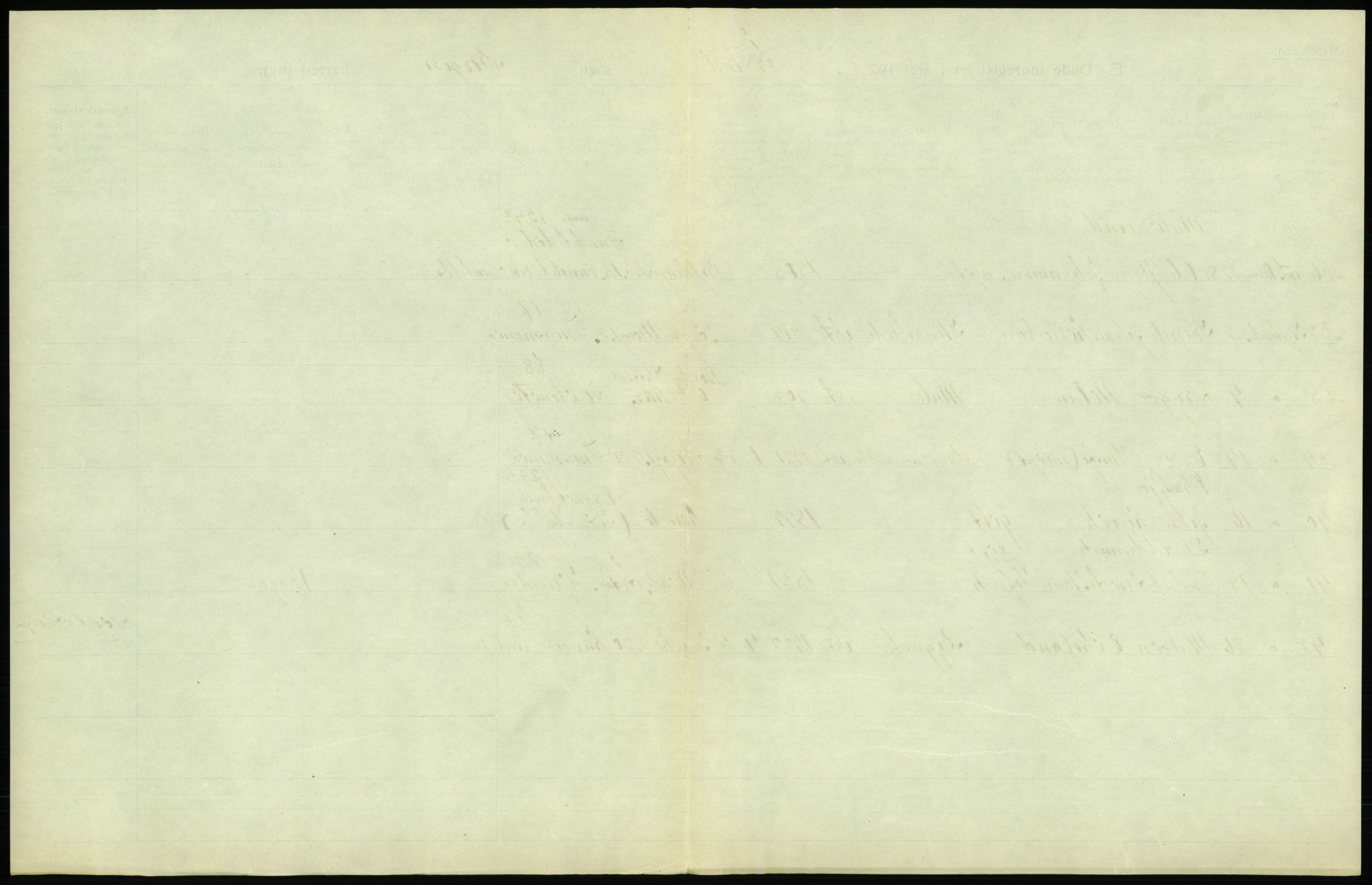 Statistisk sentralbyrå, Sosiodemografiske emner, Befolkning, AV/RA-S-2228/D/Df/Dfc/Dfcb/L0030: Bergen: Gifte, døde, dødfødte., 1922, s. 481