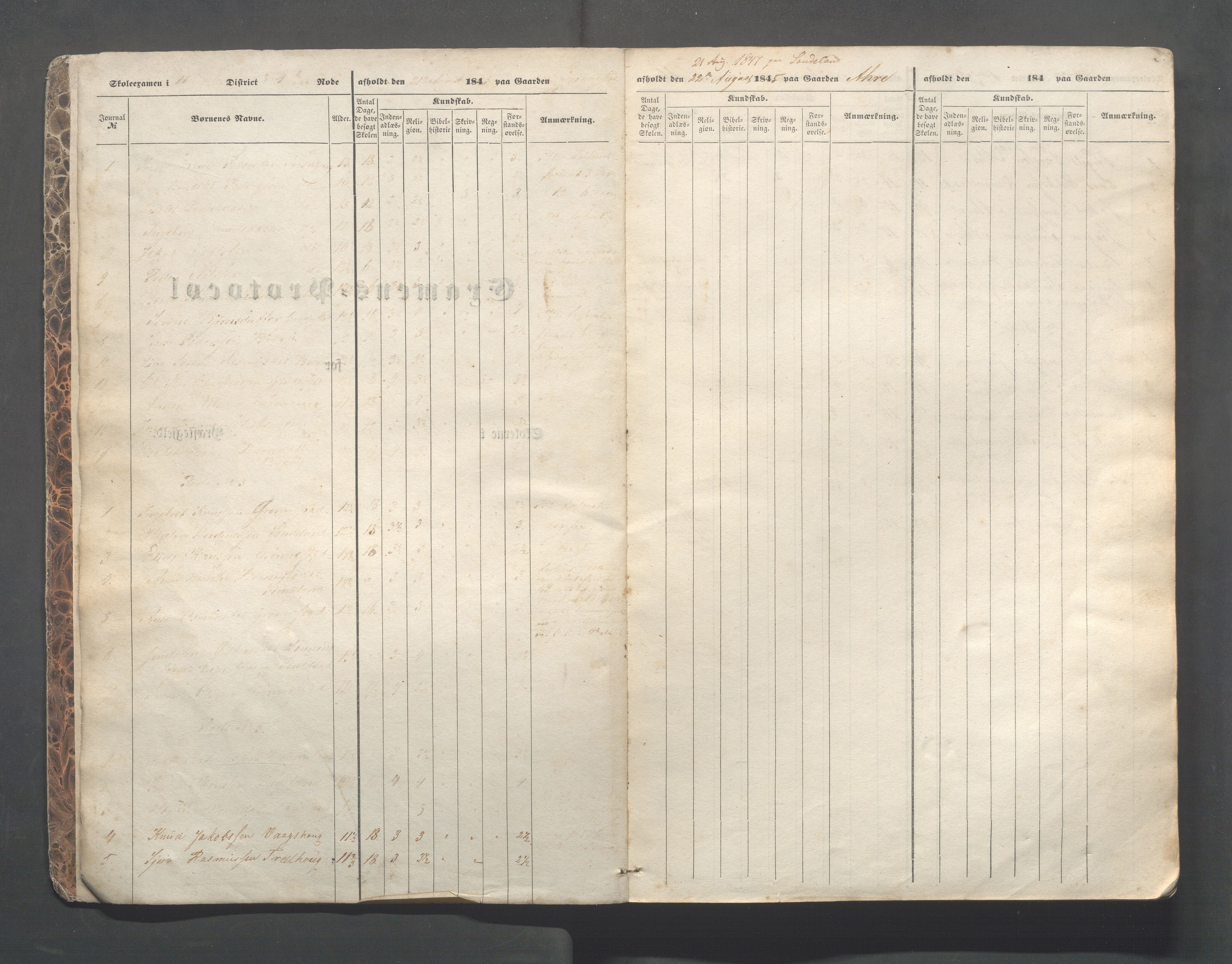 Skudenes kommune - Skudenes skole, IKAR/A-298/I/L0001: Eksamen, 1845-1852, s. 2