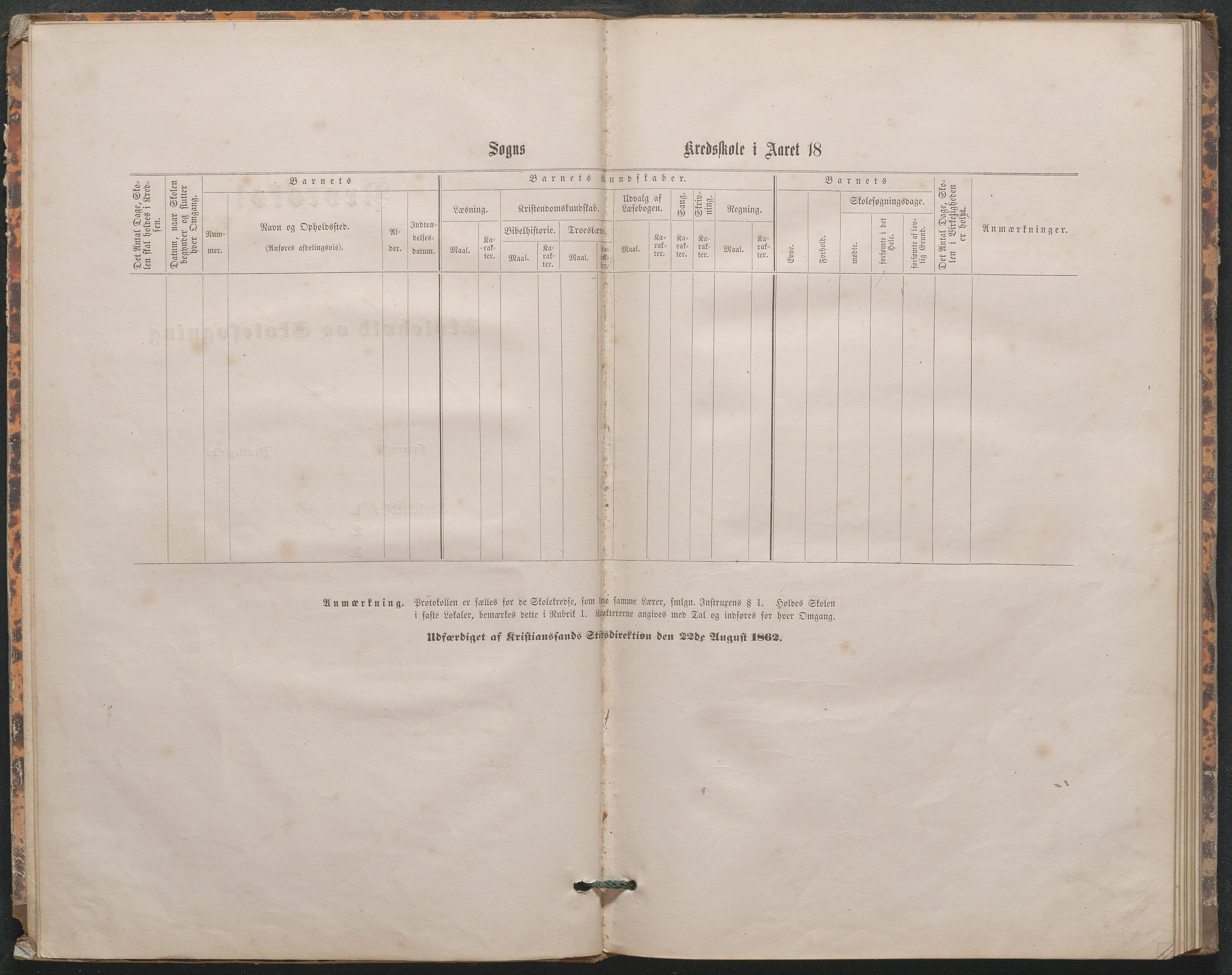 Høvåg kommune, AAKS/KA0927-PK/1/05/L0402: Eksamensprotokoll for den frivillige undervisning ved Østre og Vestre Vallesverds kretsskole, 1870-1890