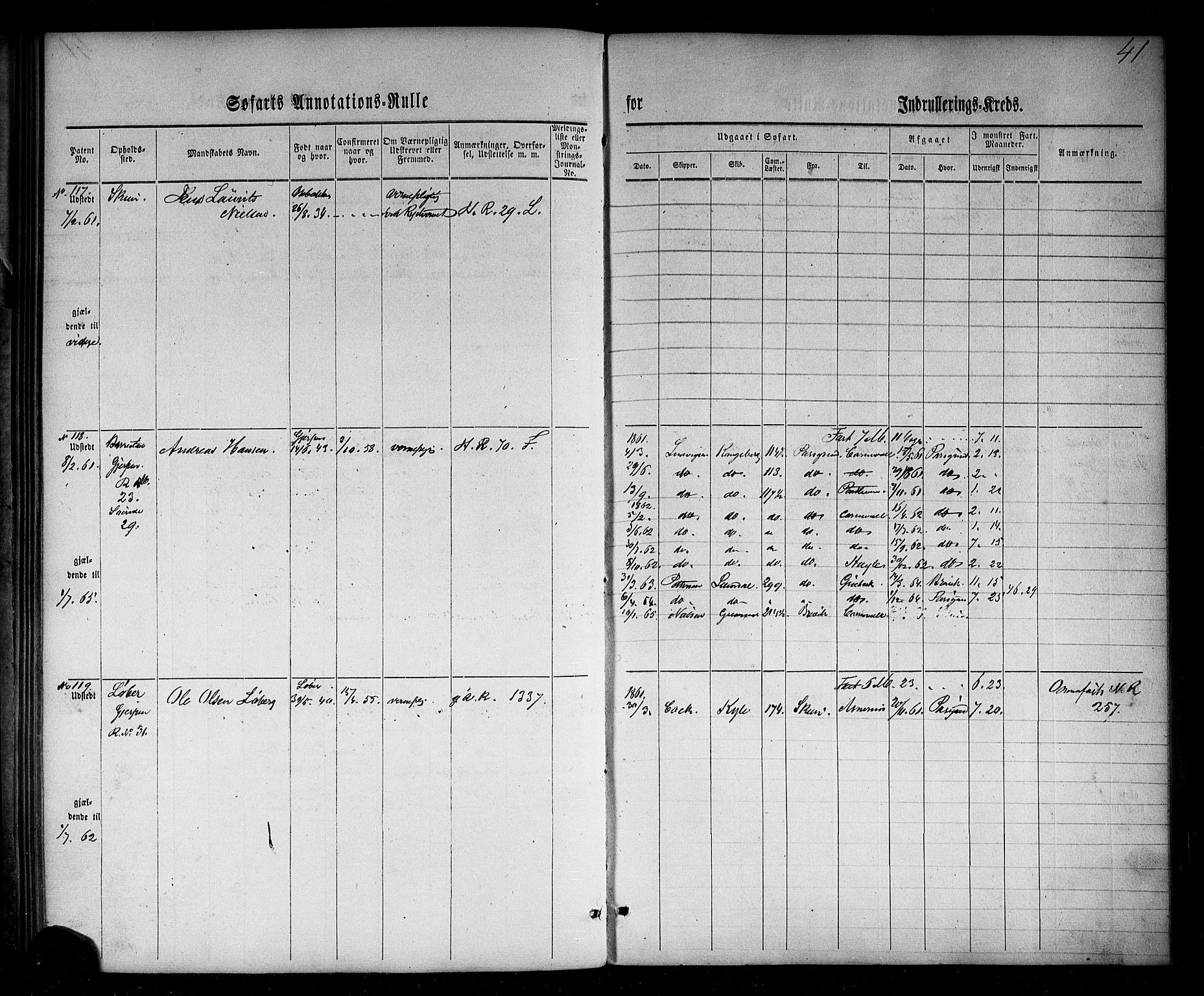 Skien innrulleringskontor, AV/SAKO-A-832/F/Fc/L0001: Annotasjonsrulle, 1860-1868, s. 64