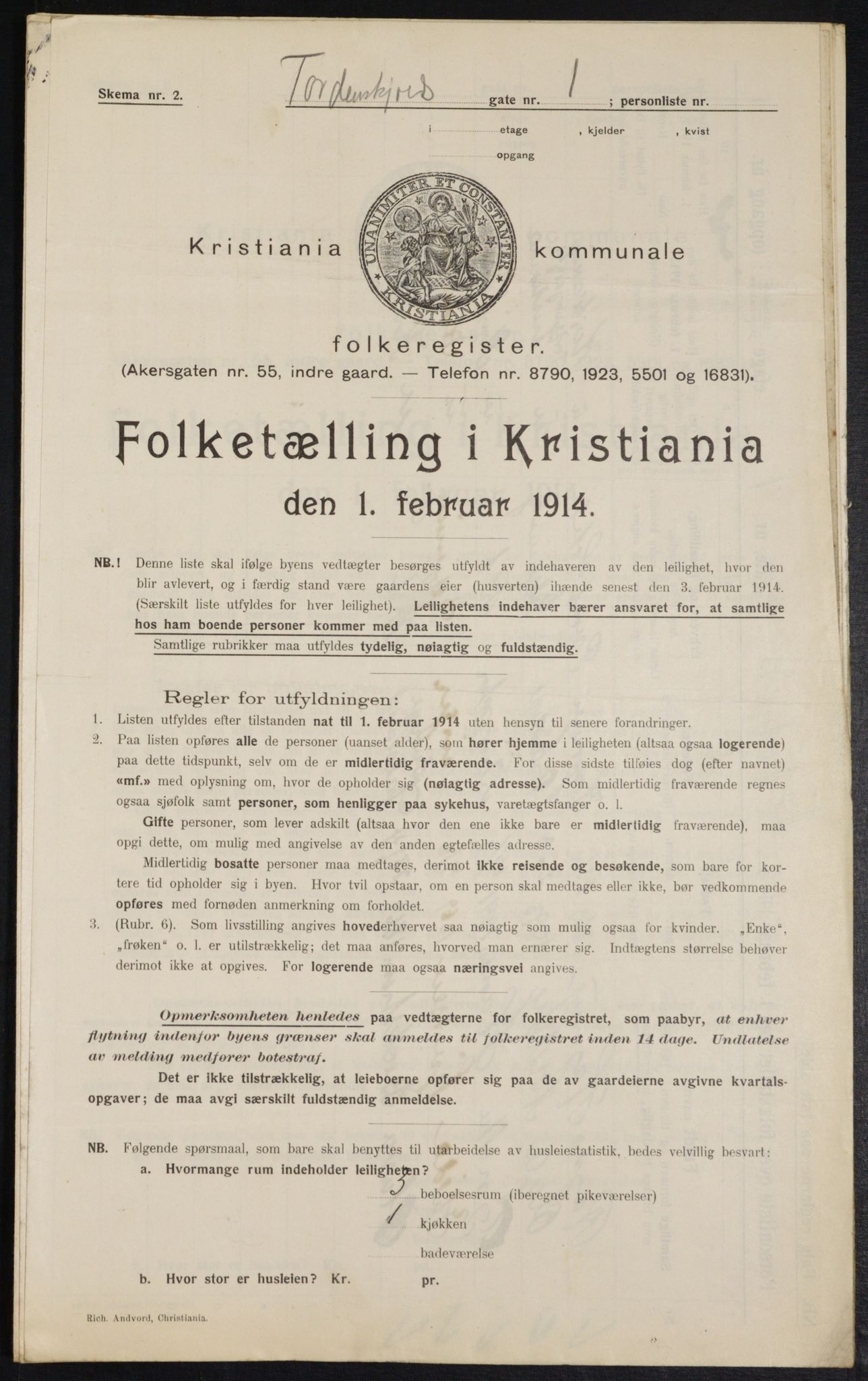 OBA, Kommunal folketelling 1.2.1914 for Kristiania, 1914, s. 114557