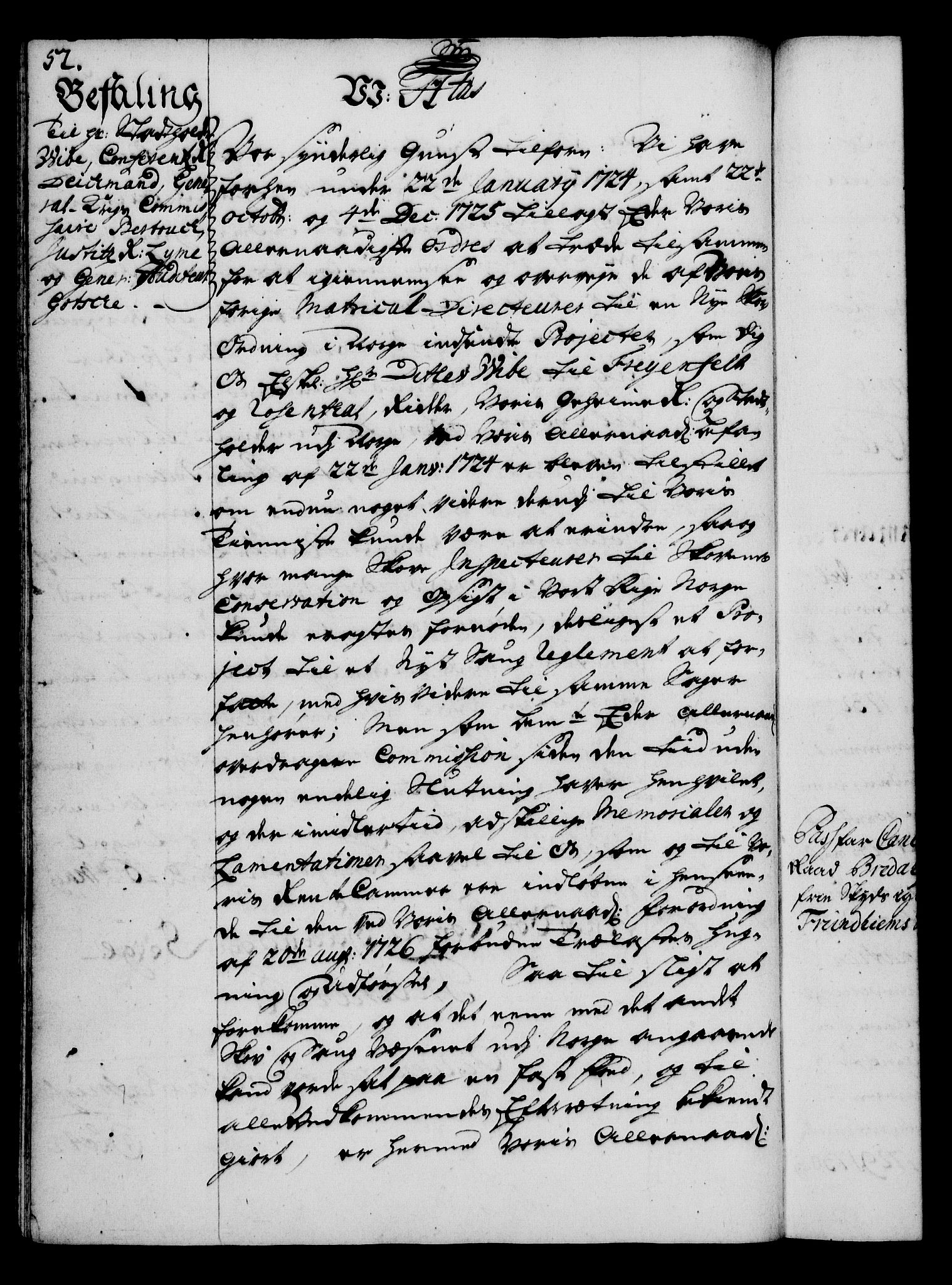 Rentekammeret, Kammerkanselliet, RA/EA-3111/G/Gg/Gga/L0003: Norsk ekspedisjonsprotokoll med register (merket RK 53.3), 1727-1734, s. 52