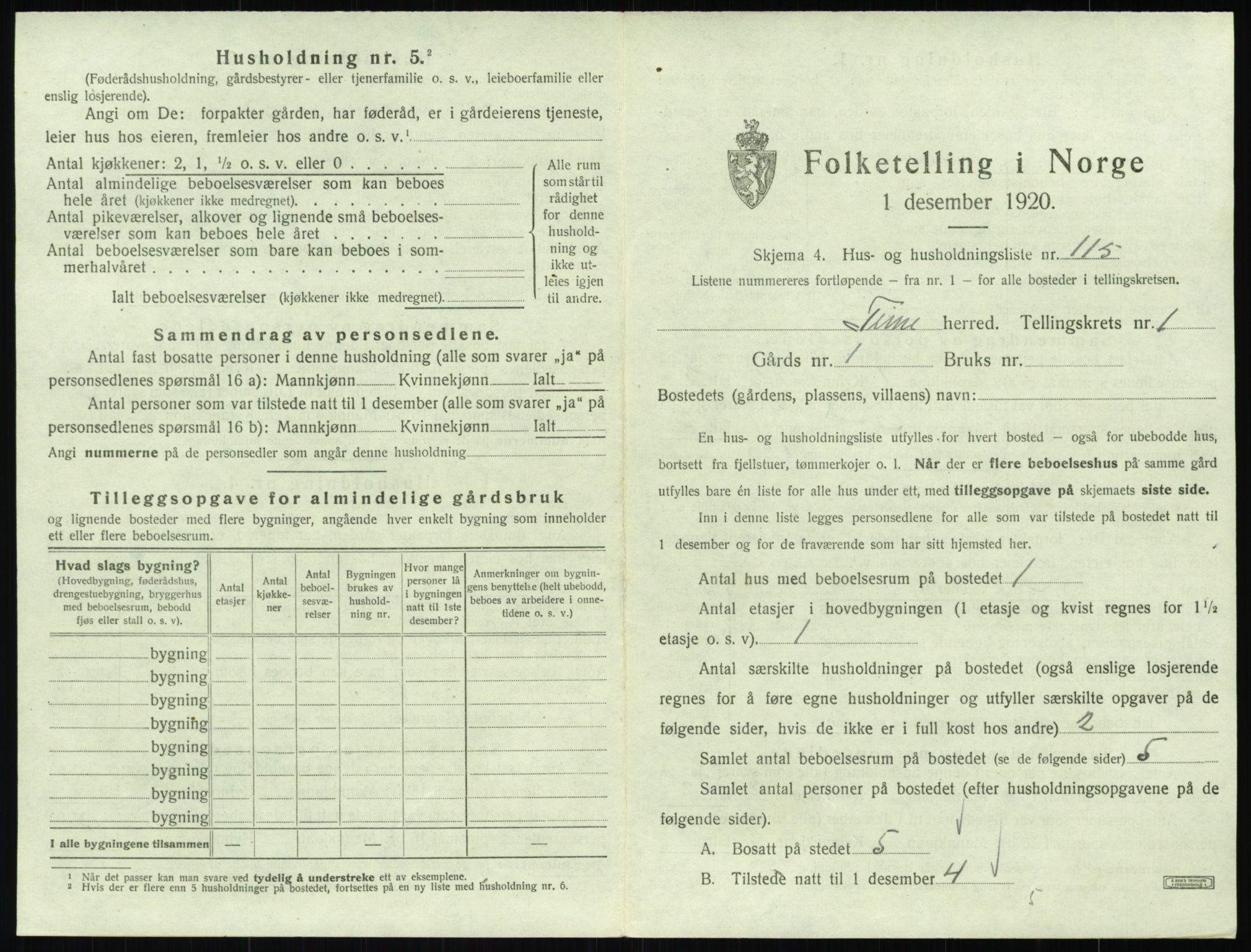 SAST, Folketelling 1920 for 1121 Time herred, 1920, s. 271