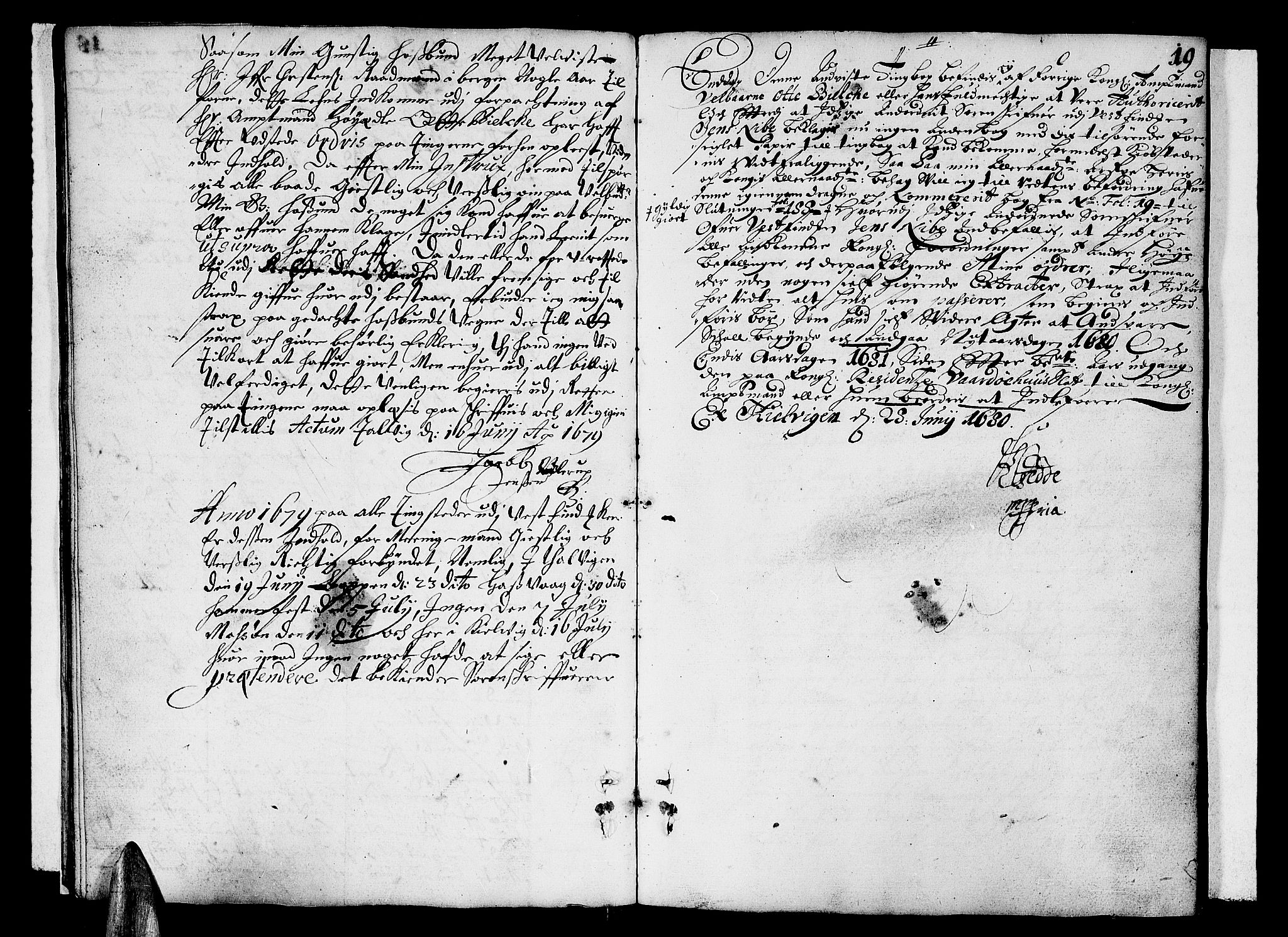 Finnmark sorenskriveri, SATØ/S-0053/F/Fa/L0019: Justisprotokoller, 1677-1685, s. 18b-19a