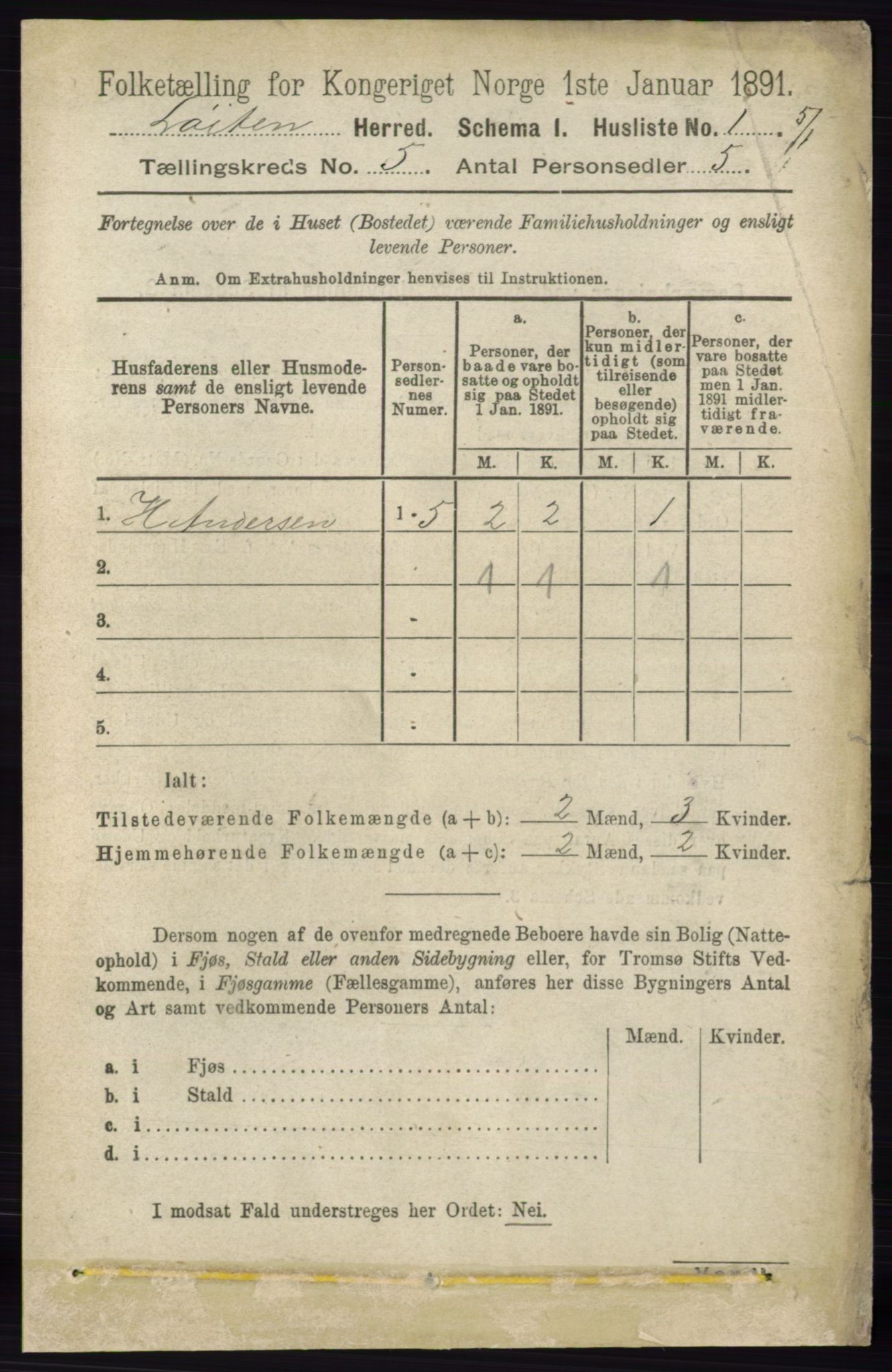 RA, Folketelling 1891 for 0415 Løten herred, 1891, s. 3306