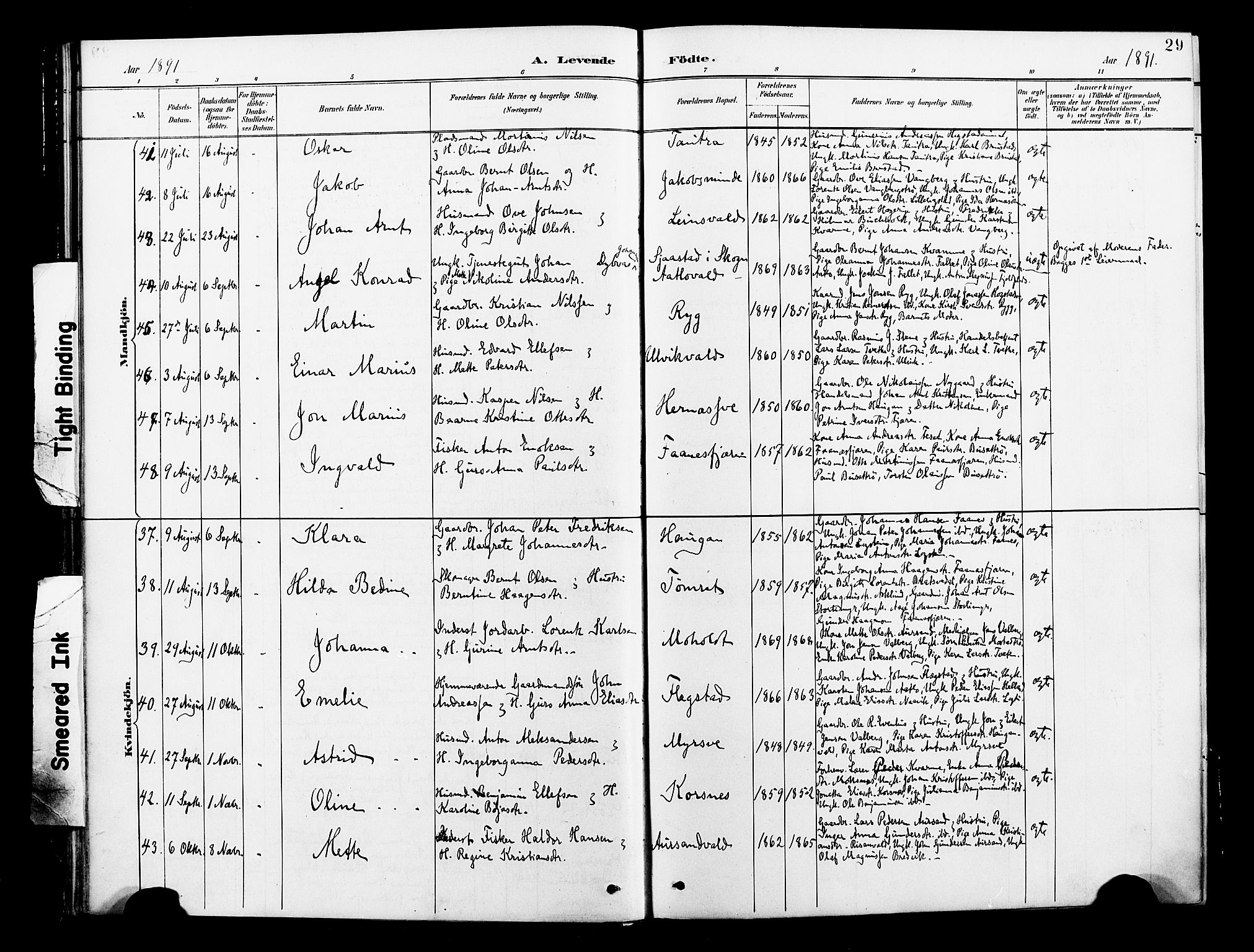 Ministerialprotokoller, klokkerbøker og fødselsregistre - Nord-Trøndelag, AV/SAT-A-1458/713/L0121: Ministerialbok nr. 713A10, 1888-1898, s. 29
