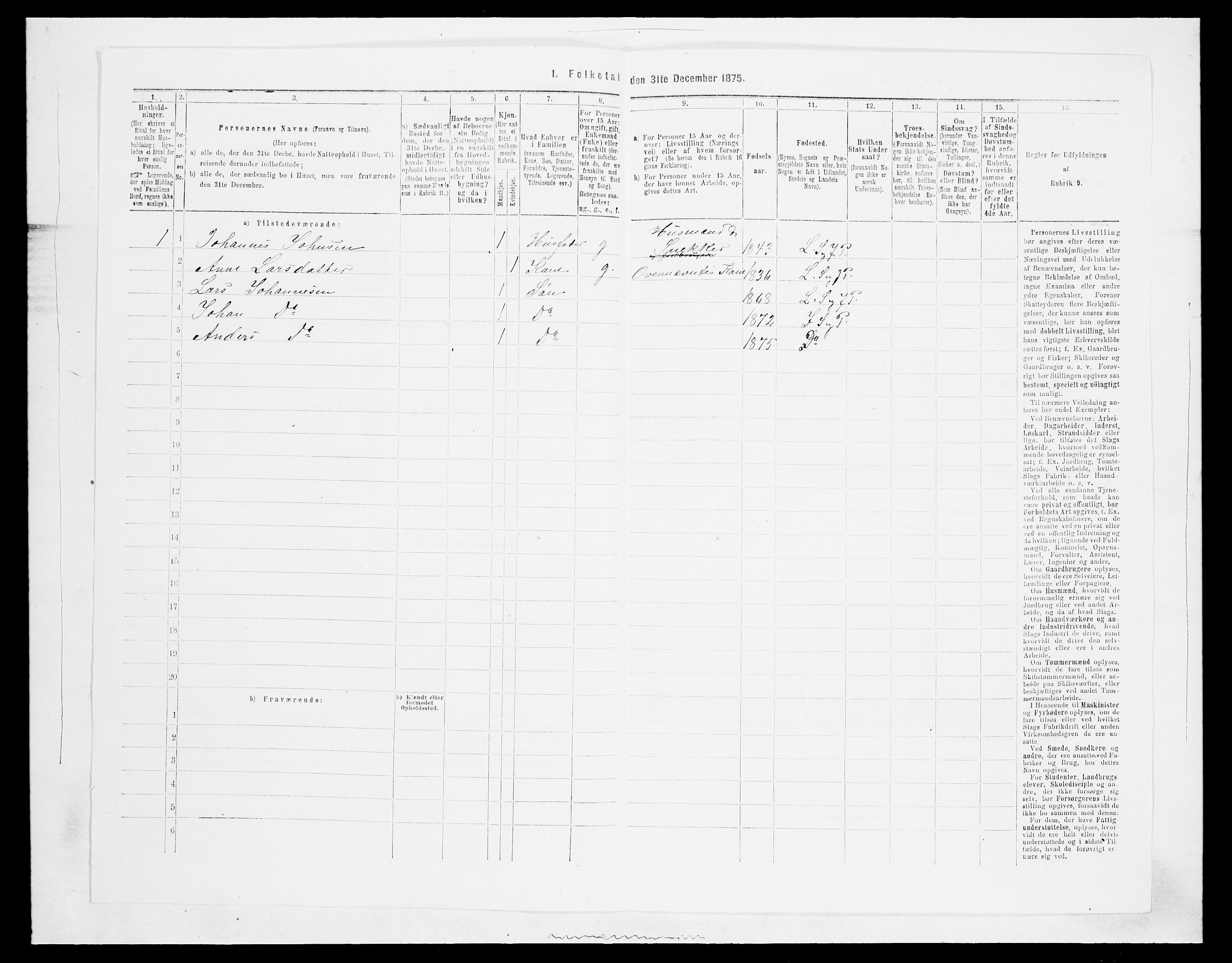 SAH, Folketelling 1875 for 0532P Jevnaker prestegjeld, 1875, s. 1719