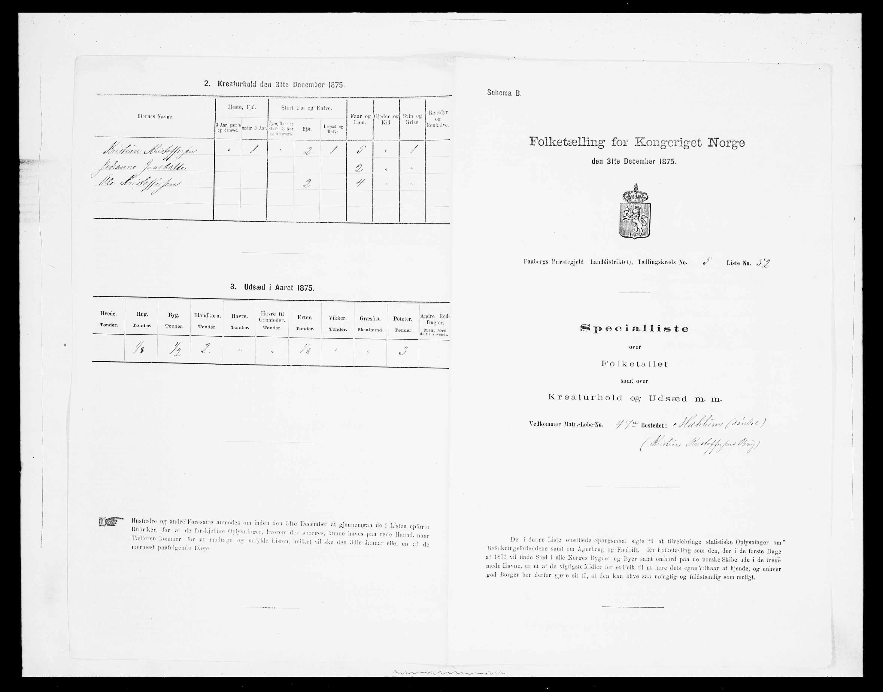 SAH, Folketelling 1875 for 0524L Fåberg prestegjeld, Fåberg sokn og Lillehammer landsokn, 1875, s. 684