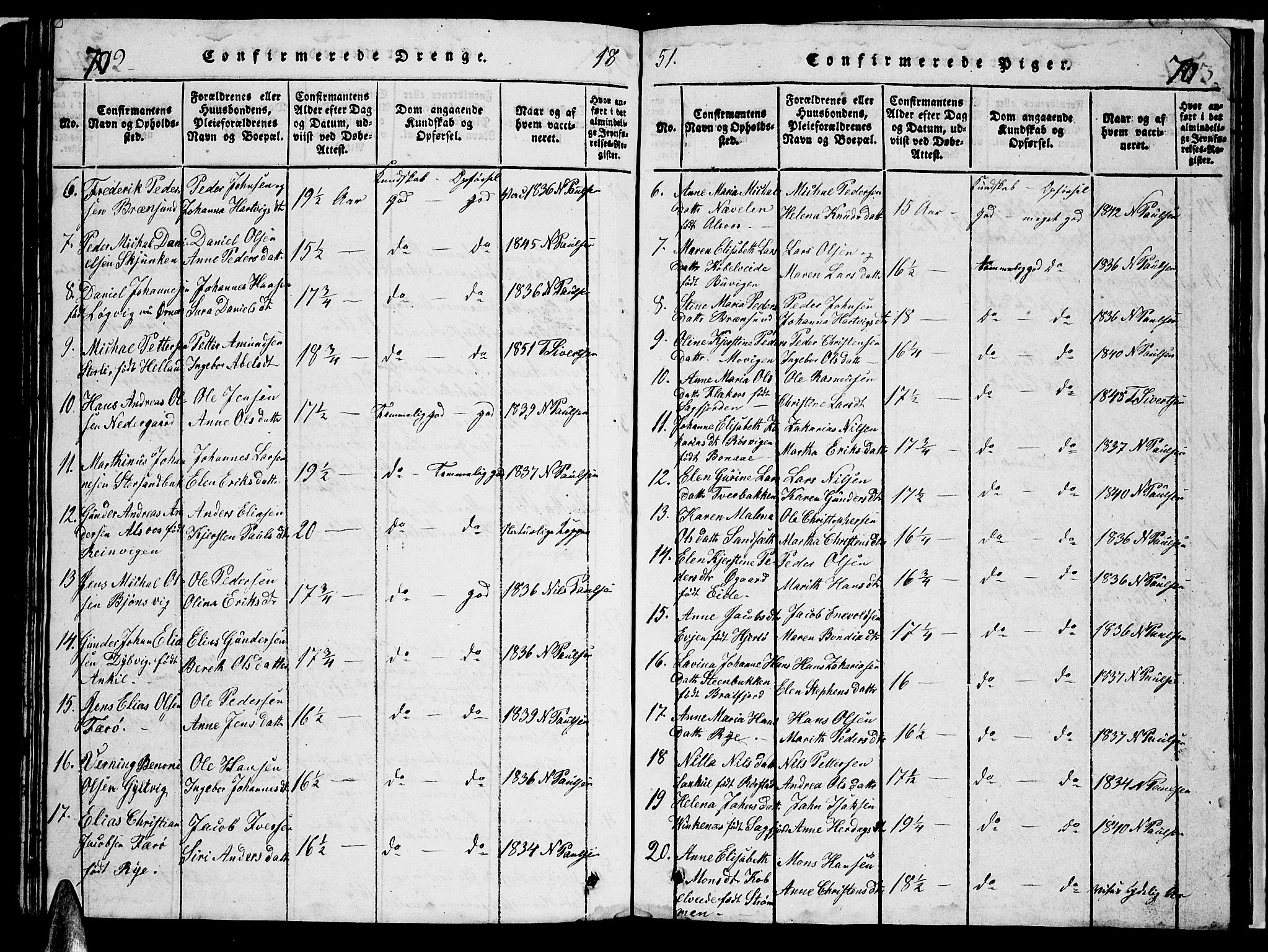 Ministerialprotokoller, klokkerbøker og fødselsregistre - Nordland, AV/SAT-A-1459/853/L0773: Klokkerbok nr. 853C01, 1821-1859, s. 702-703