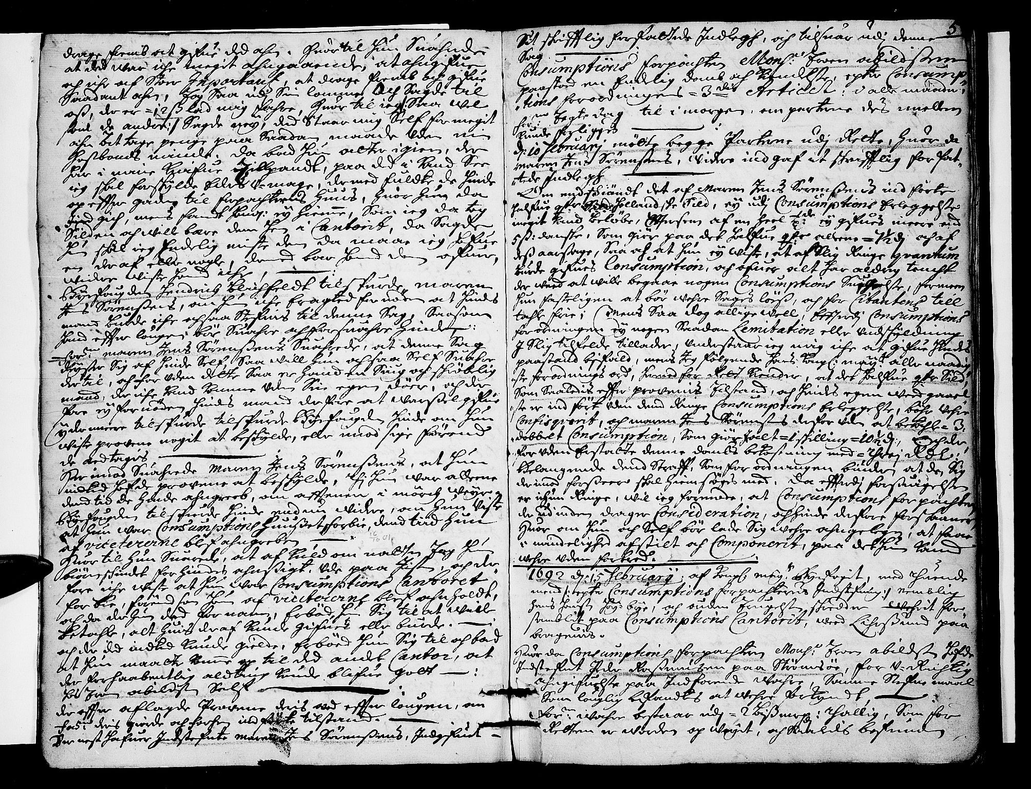 Drammen byfogd, AV/SAKO-A-222/F/Fa/L0022: Tingbok for Bragernes, 1692, s. 4b-5a