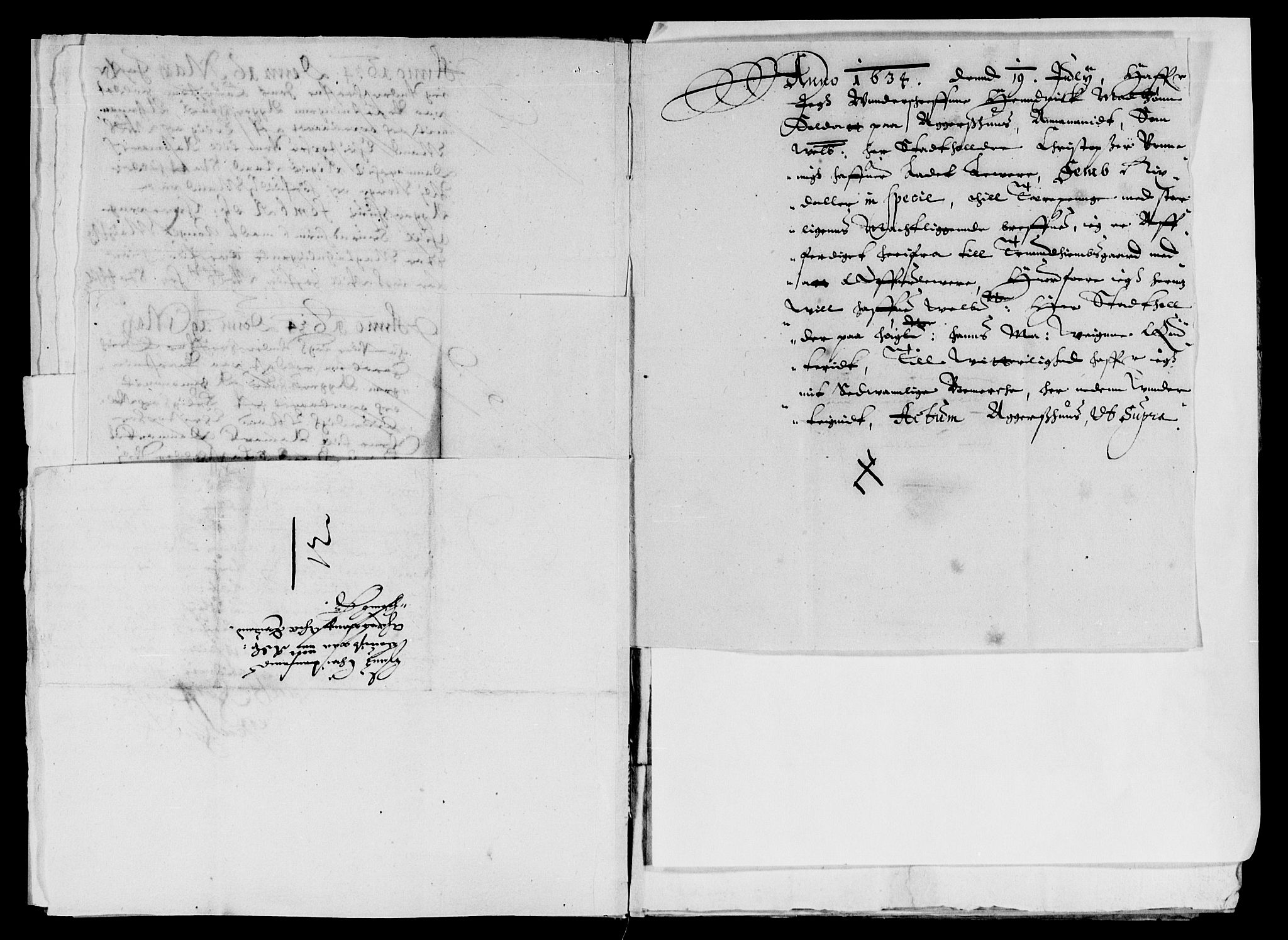 Rentekammeret inntil 1814, Reviderte regnskaper, Lensregnskaper, AV/RA-EA-5023/R/Rb/Rba/L0119: Akershus len, 1634-1635