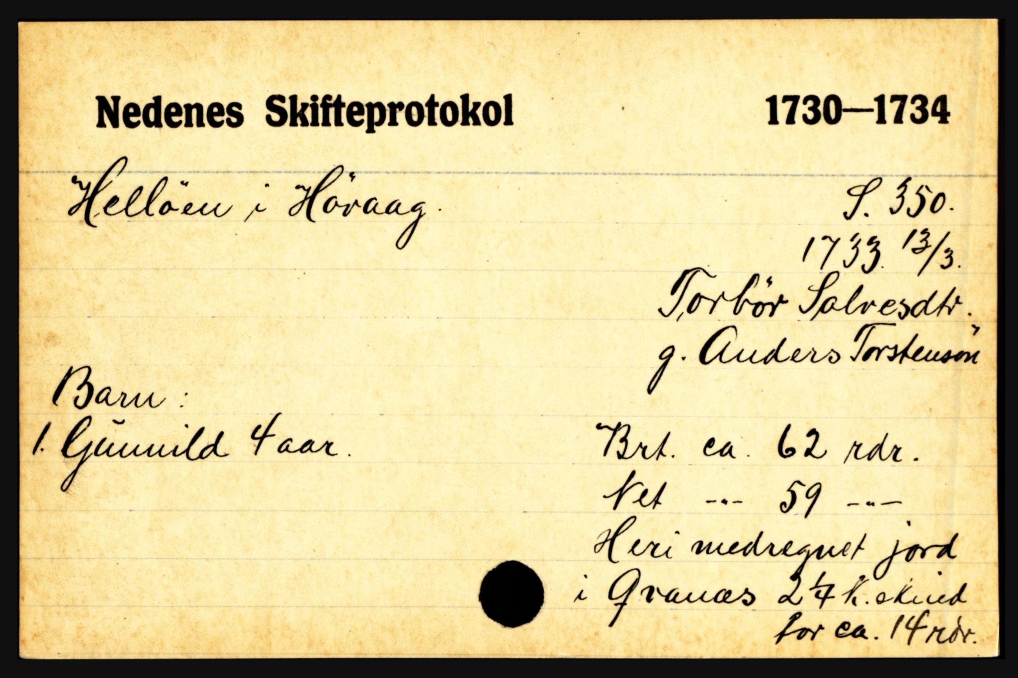 Nedenes sorenskriveri før 1824, SAK/1221-0007/H, s. 11777