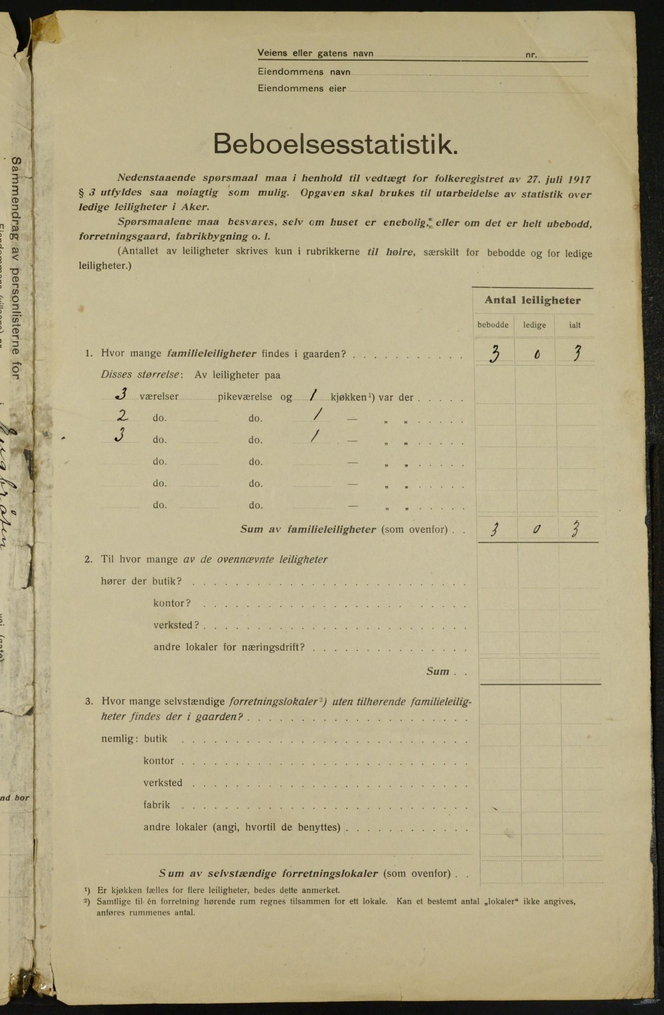 OBA, Kommunal folketelling 1.12.1917 for Aker, 1917, s. 13473