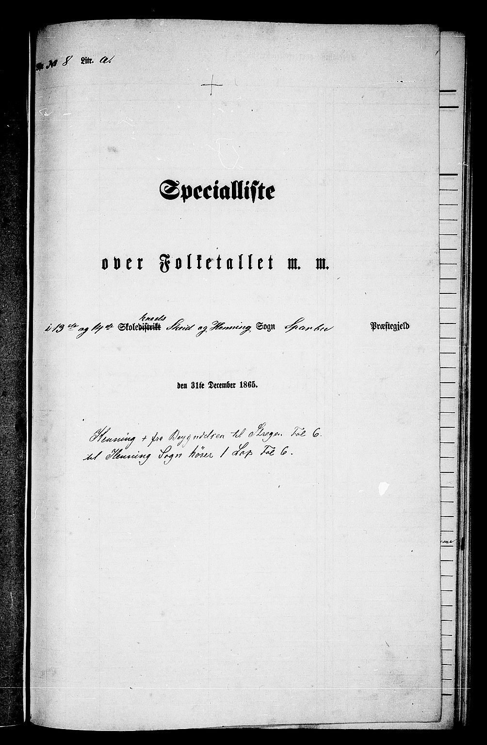 RA, Folketelling 1865 for 1731P Sparbu prestegjeld, 1865, s. 163