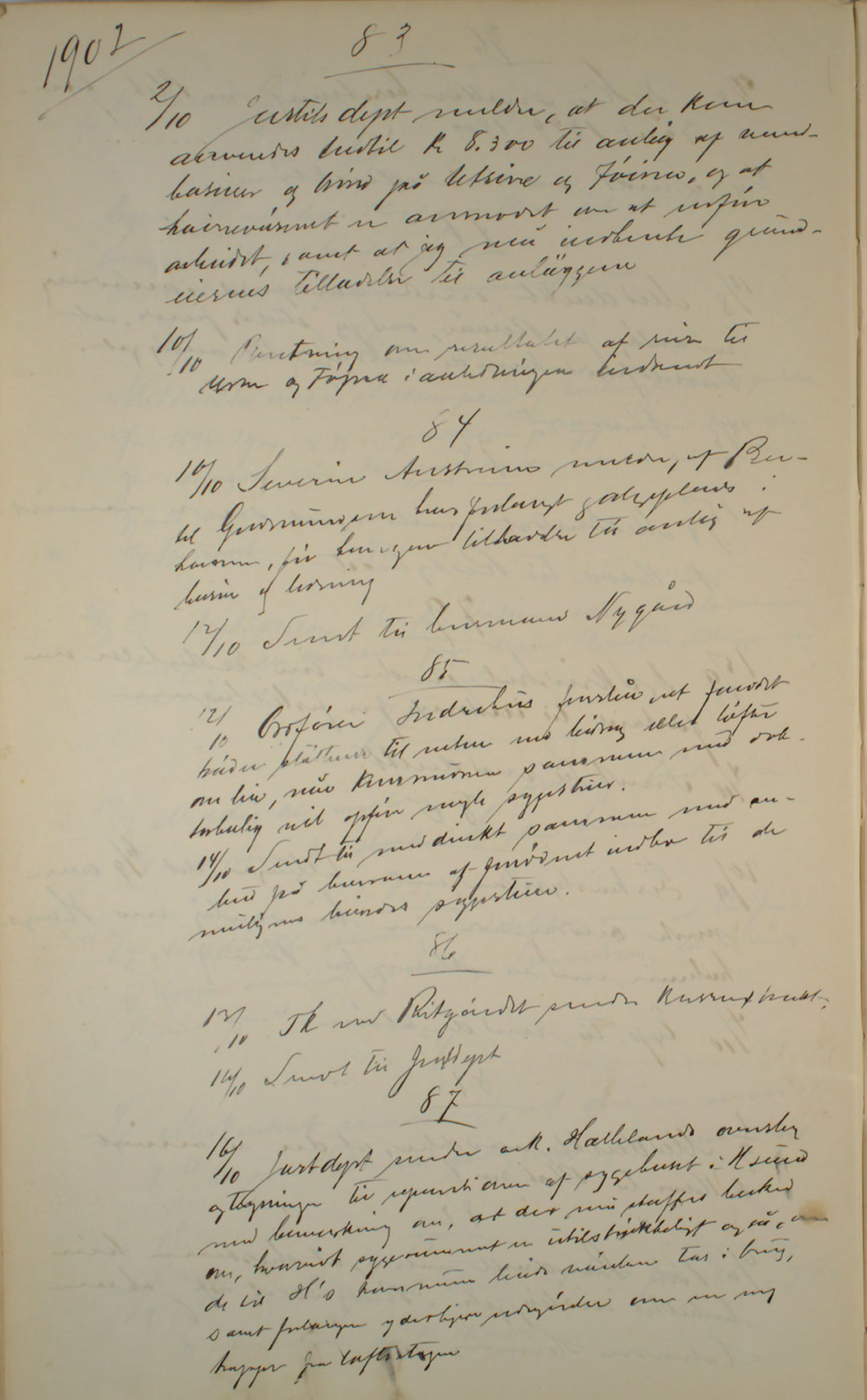 Lepraarkiver - Overlegen for den spedalske sykdom, AV/SAB-A-61001/B.c/L0007: Journal, 1899-1916