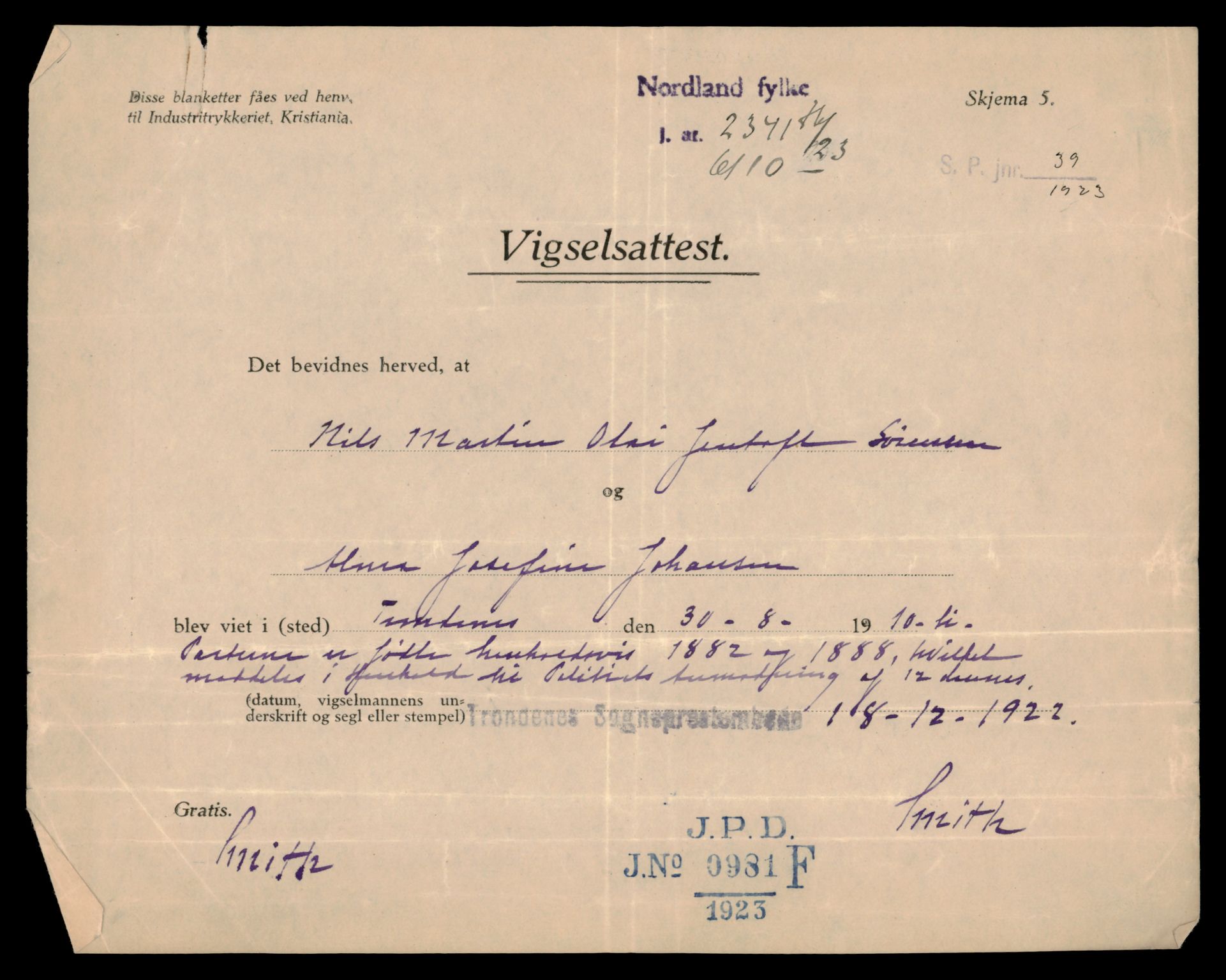 Salten sorenskriveri, SAT/A-4578/1/6/6D/L0009: Lysingsbok, 1919-1928, s. 151