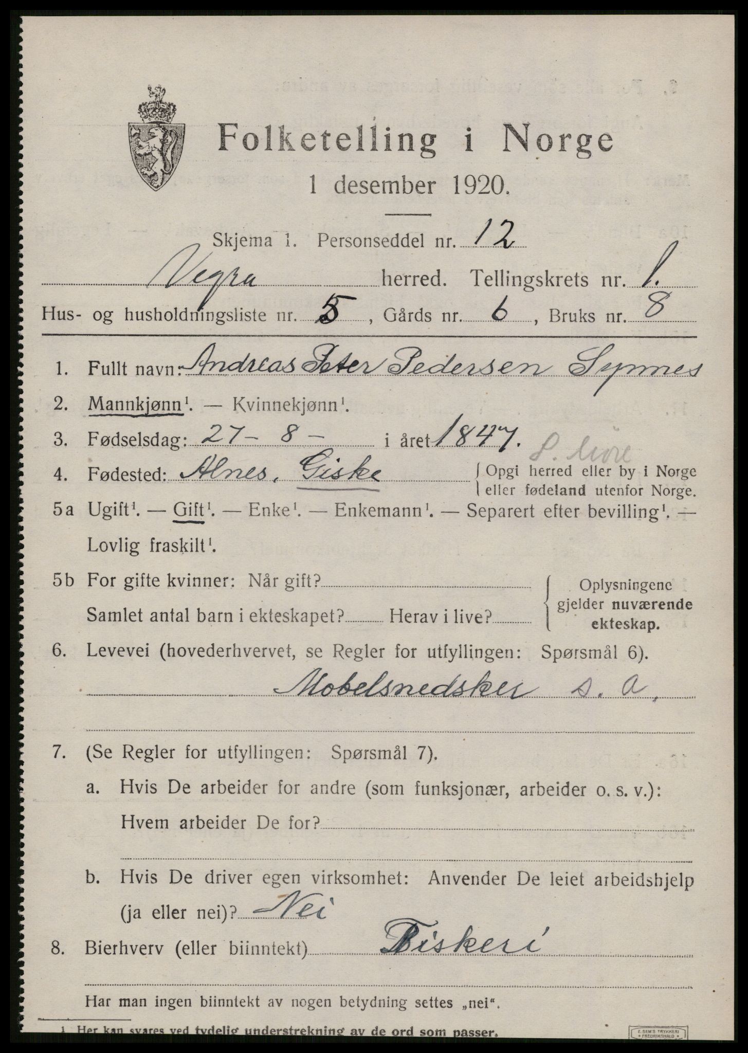 SAT, Folketelling 1920 for 1533 Vigra herred, 1920, s. 422